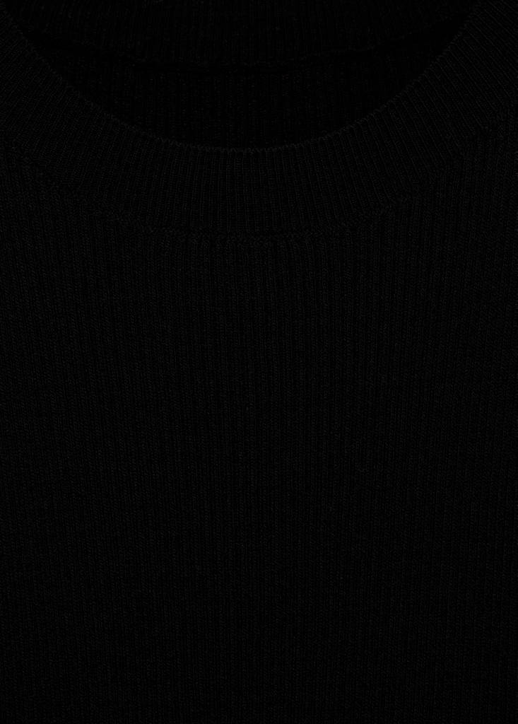 Ribbed knit top — Black