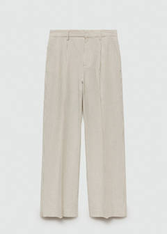 Straight striped trousers — Ecru 5