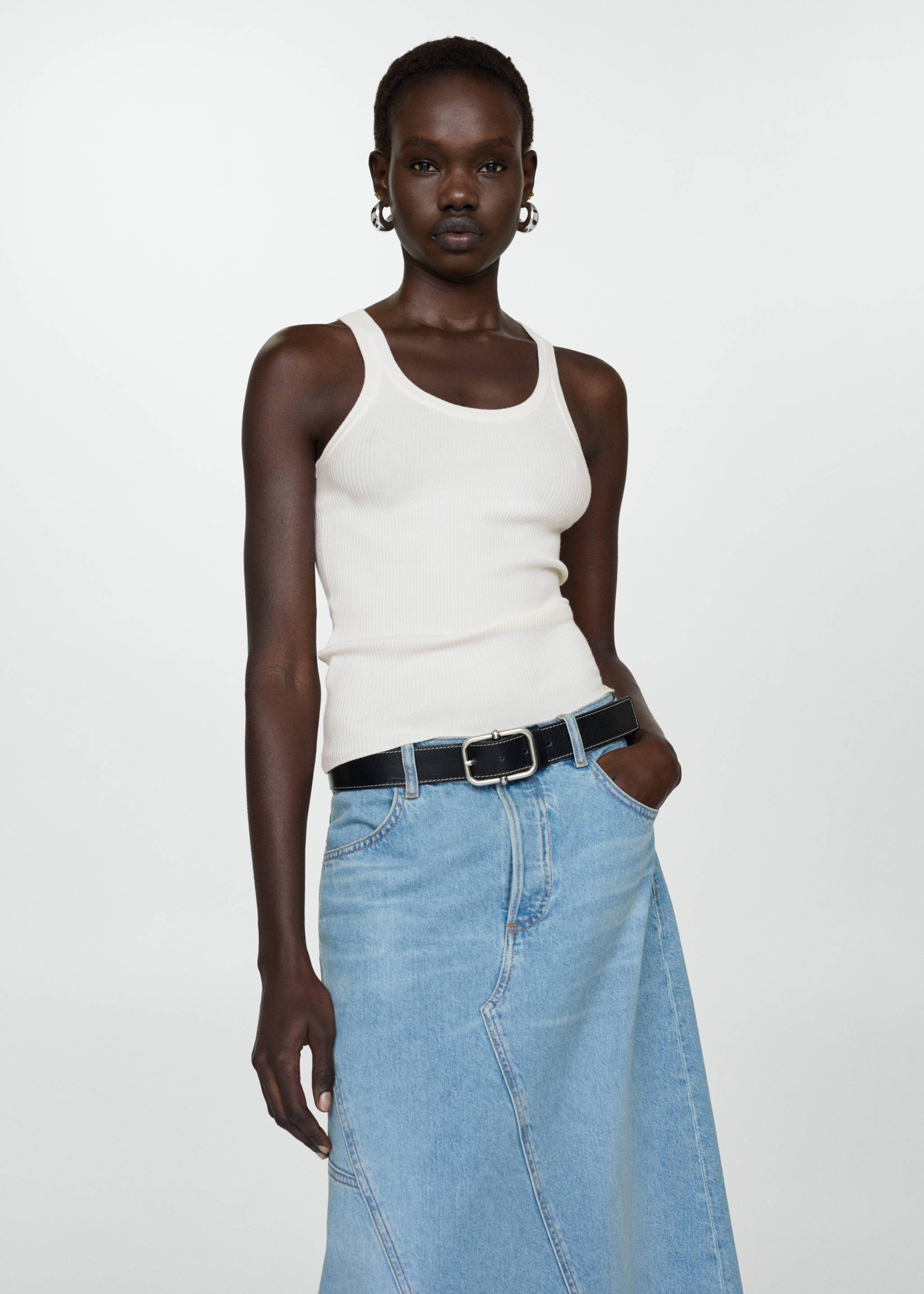 Top maille bretelles - Plan moyen