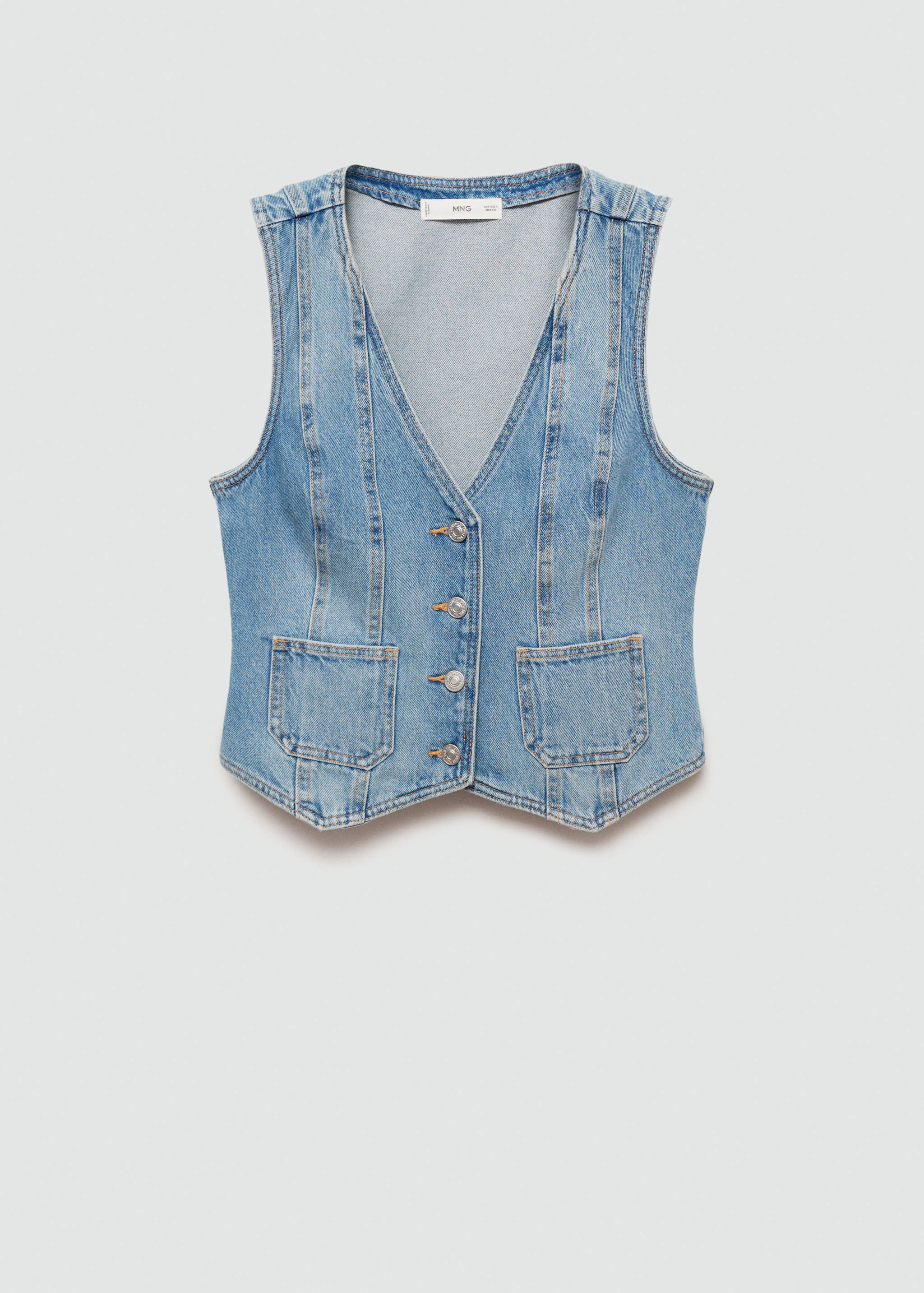 Denim gilet with pockets - Article without model