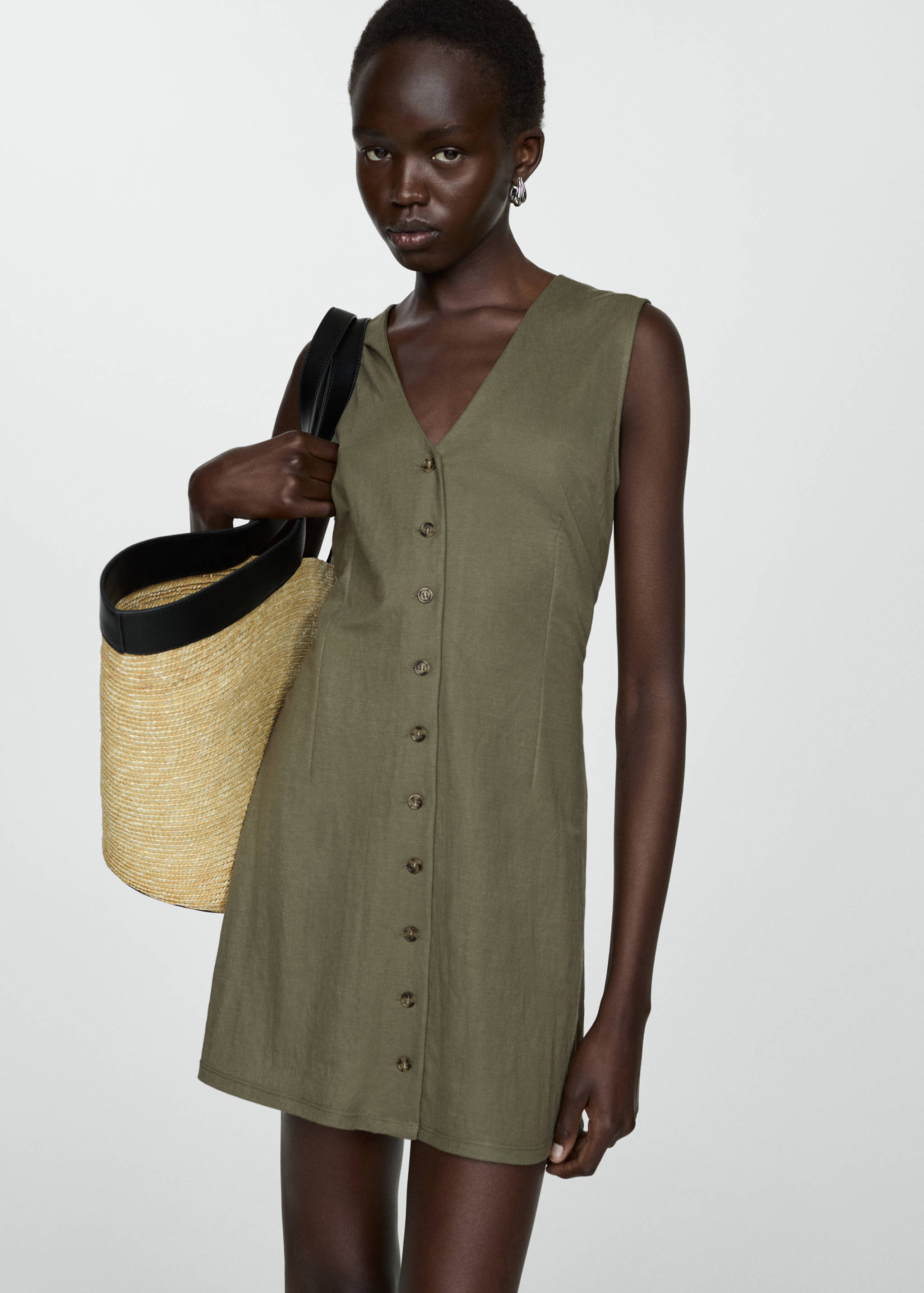 Vestit curt botons - Pla mig