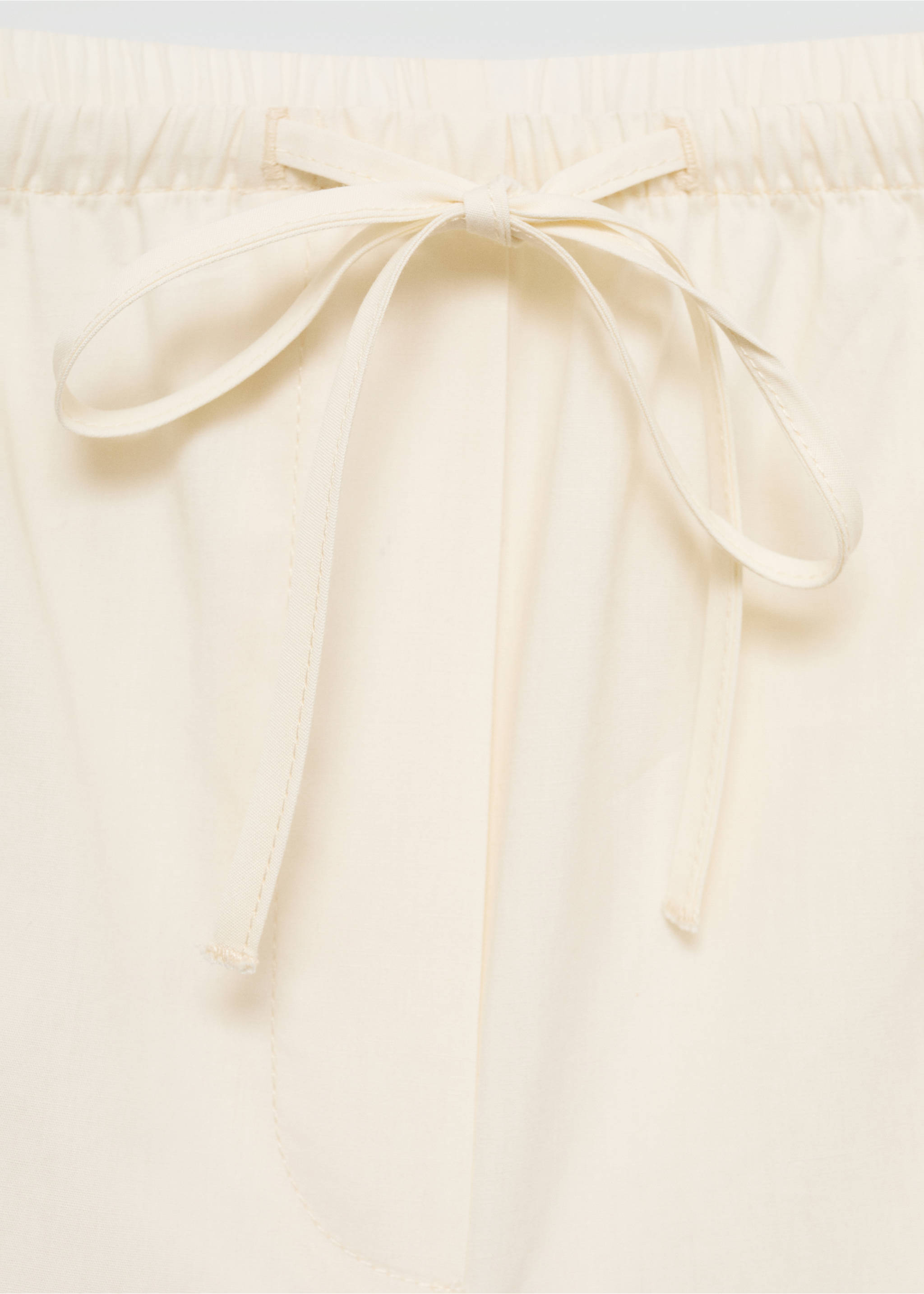 Cotton wide leg pants - Details of the article 8, Ecru. Ref: 77090368-00.