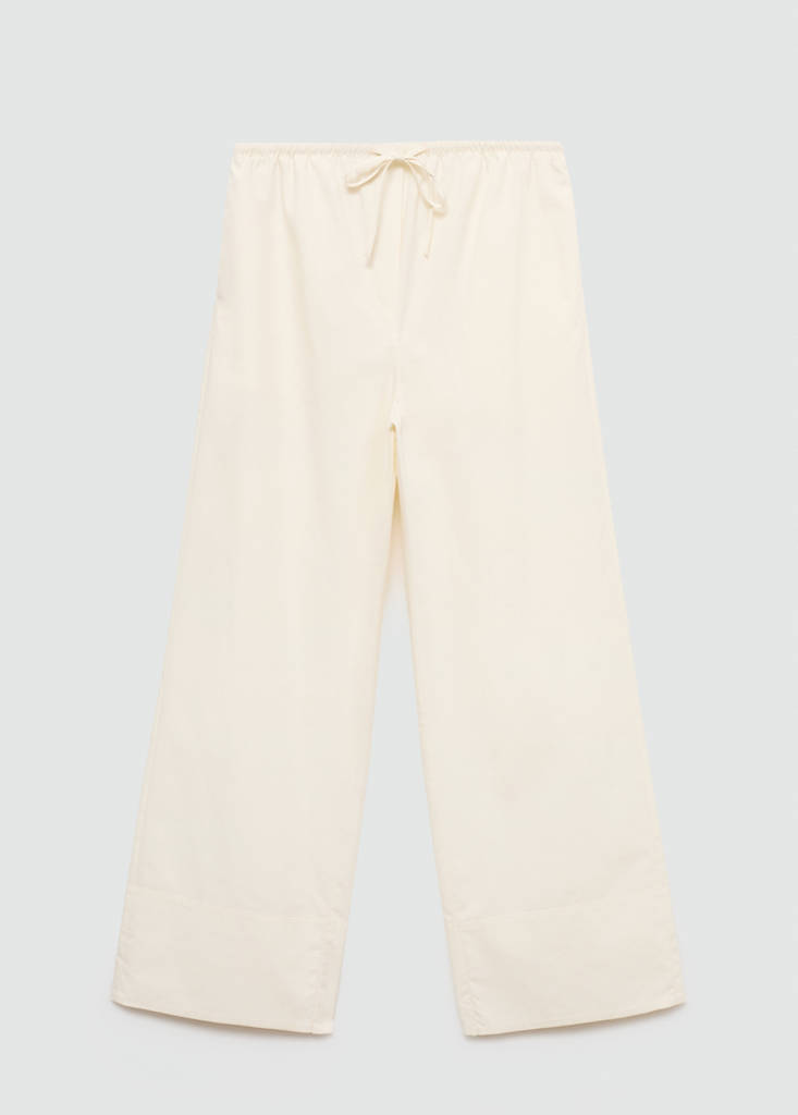 Cotton wide leg trousers - thumbnail 4