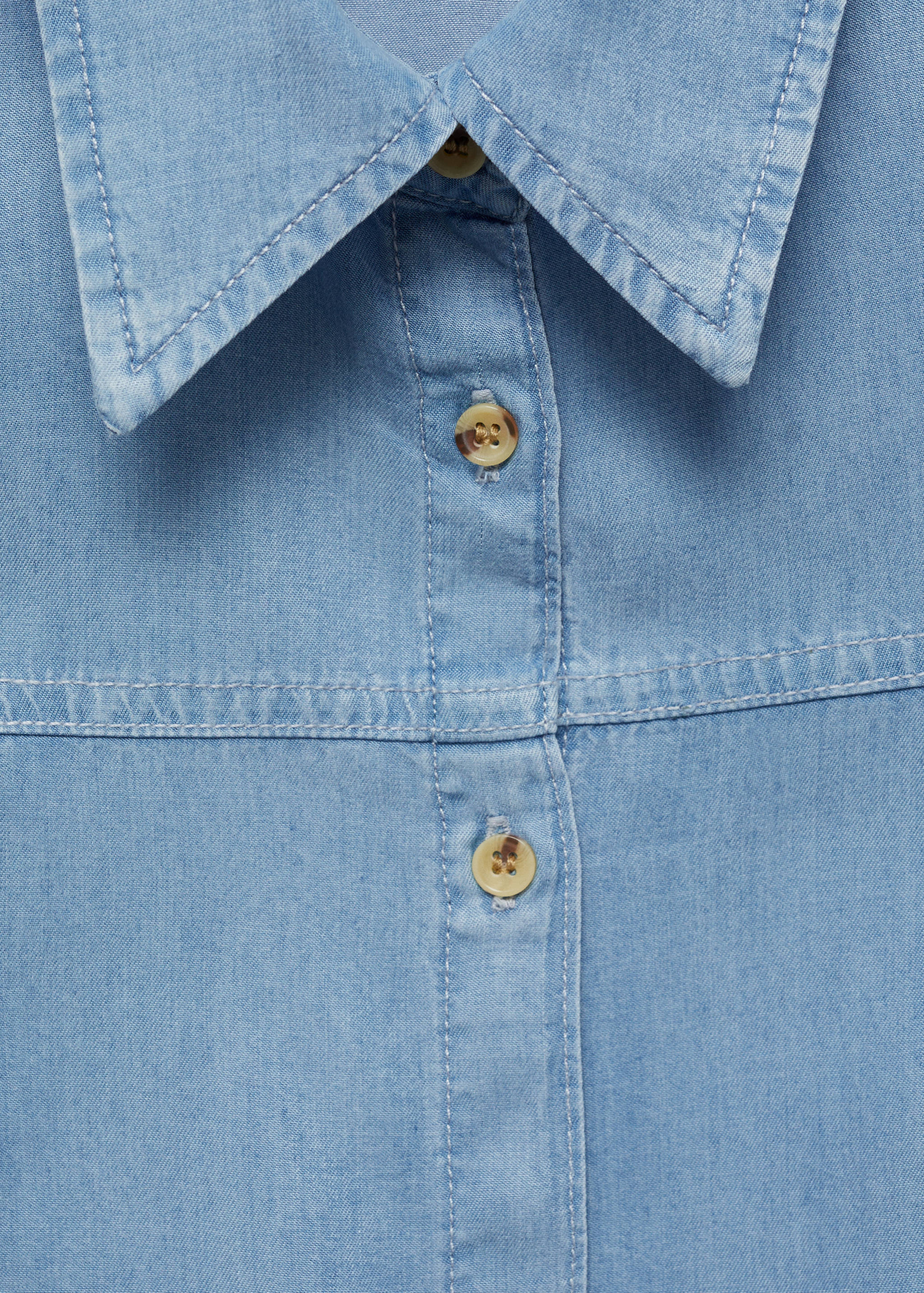 فستان على شكل قميص من اللايوسل بفيونكة - تفاصيل المنتج 8