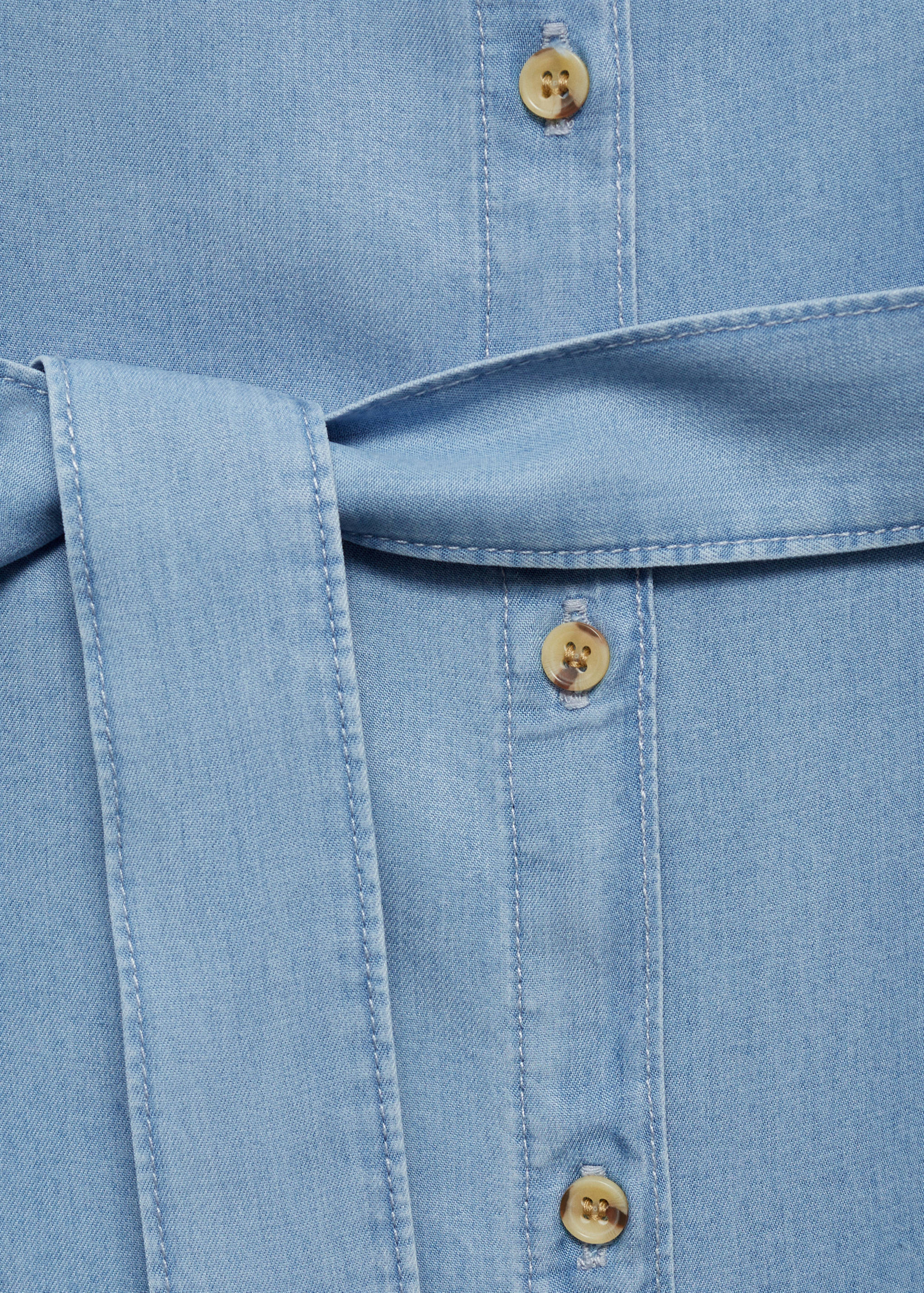 فستان على شكل قميص من اللايوسل بفيونكة - تفاصيل المنتج 0