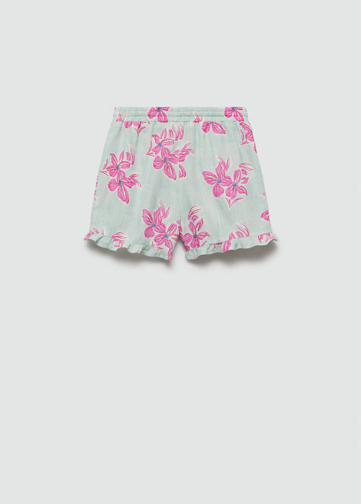 Floral cotton shorts — Turquoise