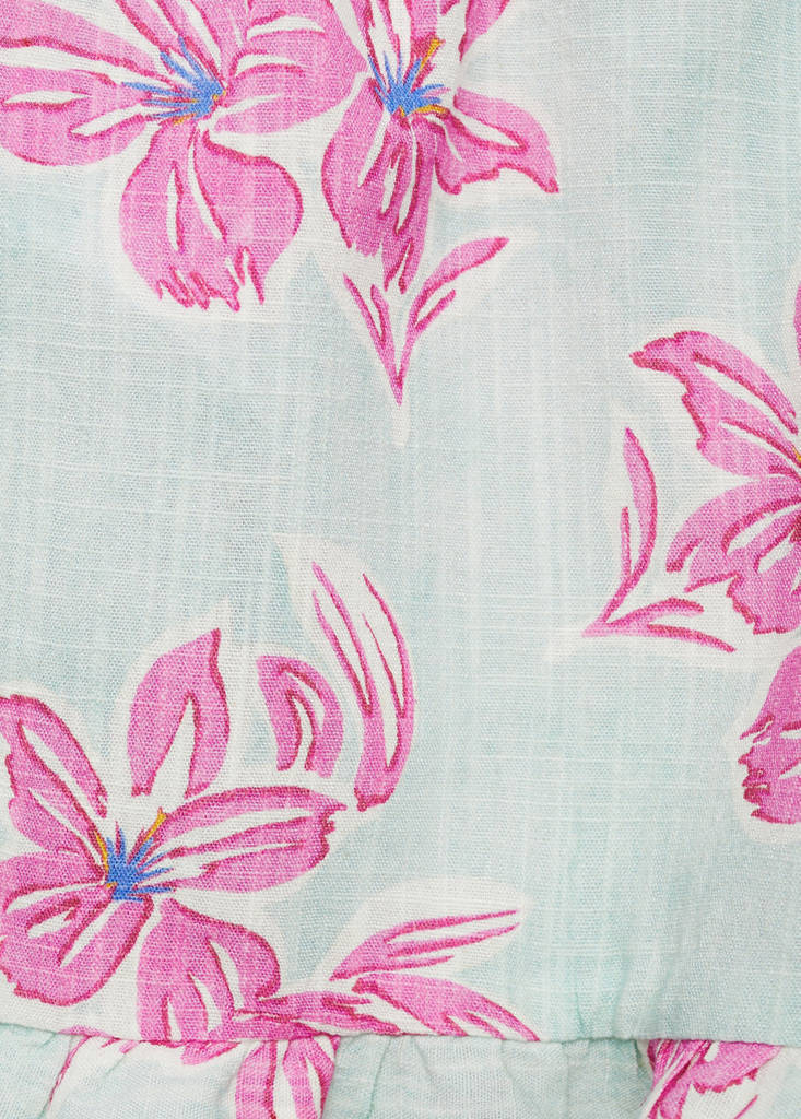 Floral cotton shorts — Turquoise