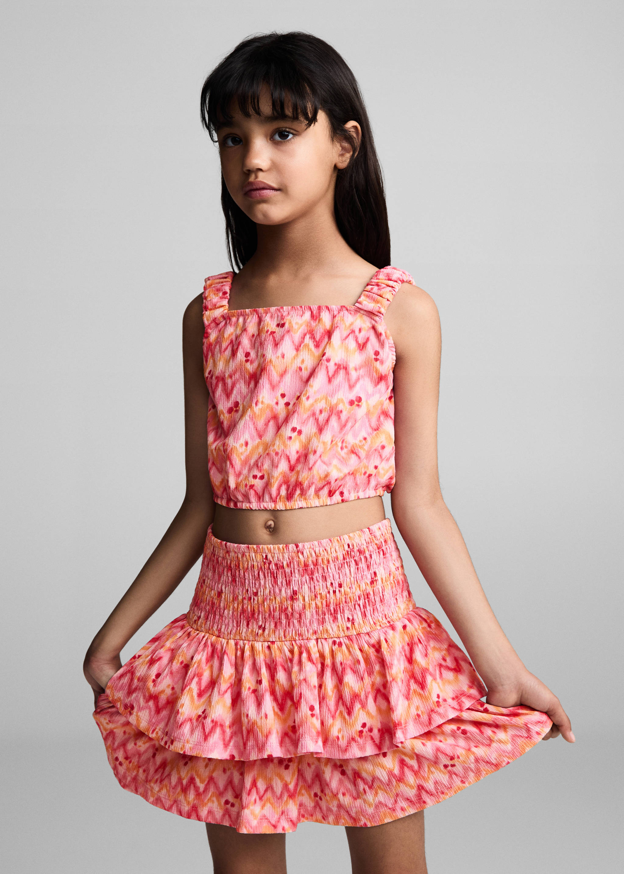 荷叶边百褶裙 - null