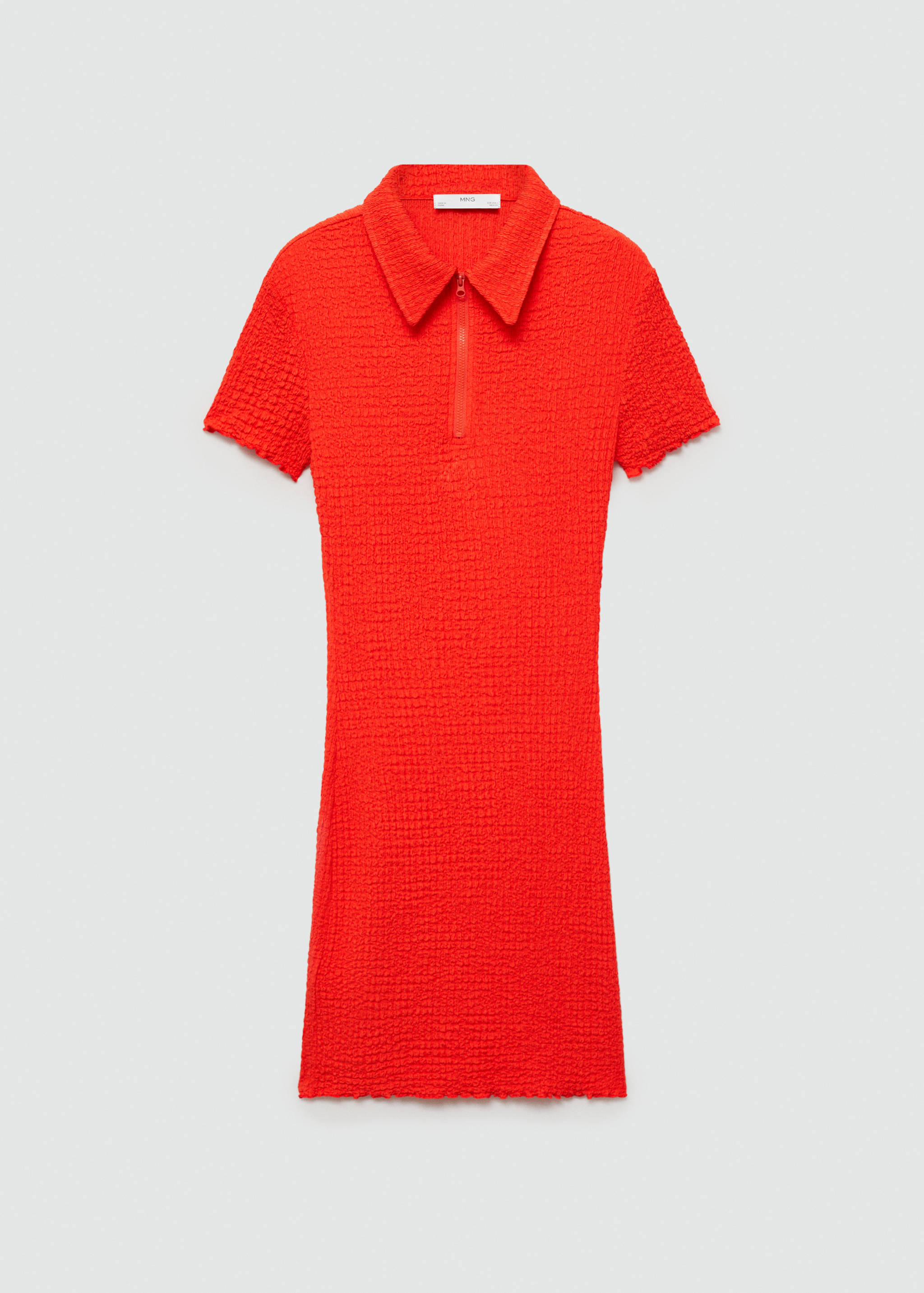 Textured polo-neck dress - Article without model