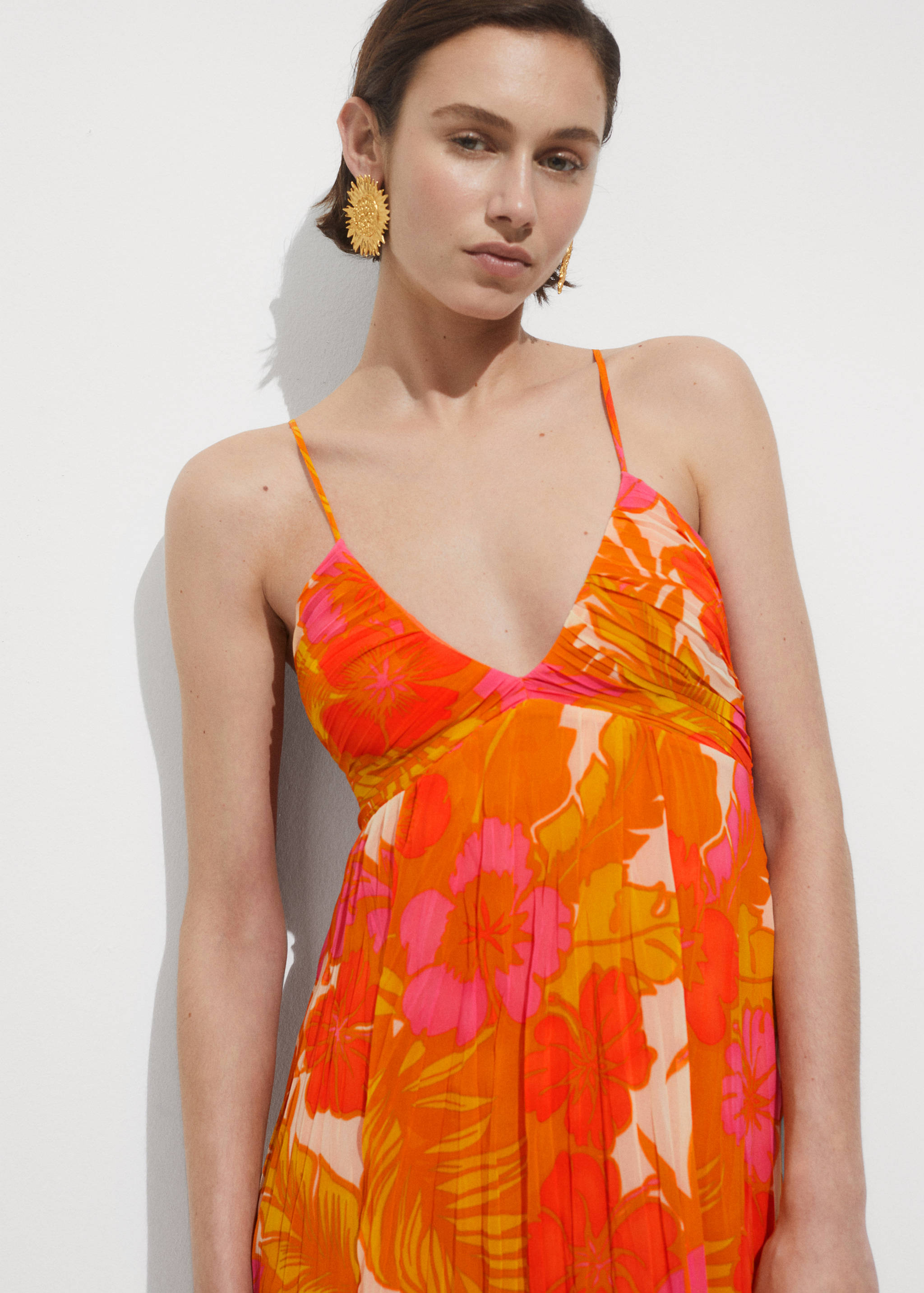 Printed dress with draped detail - Medium plane