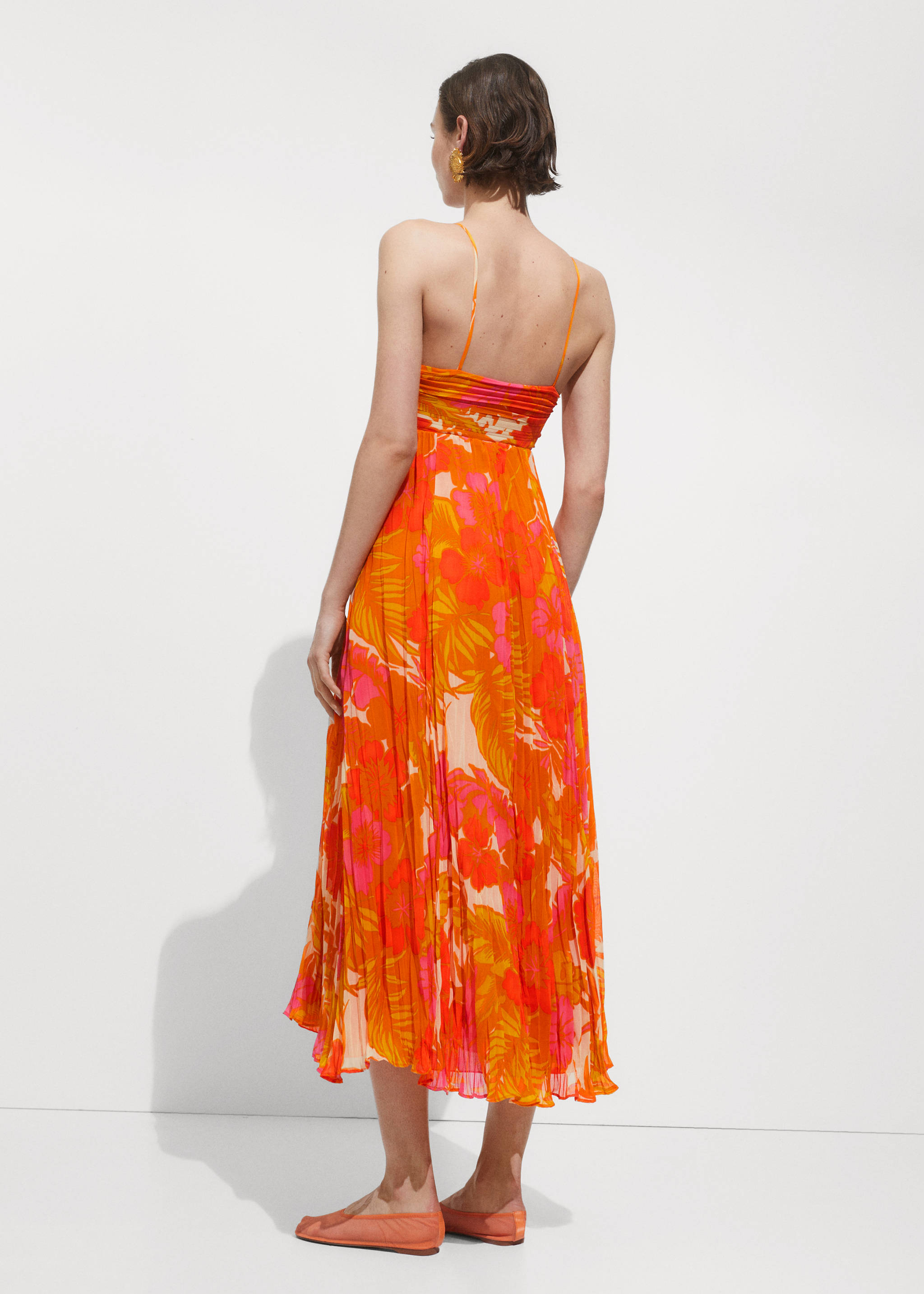 Printed dress with draped detail - Reverse of the article