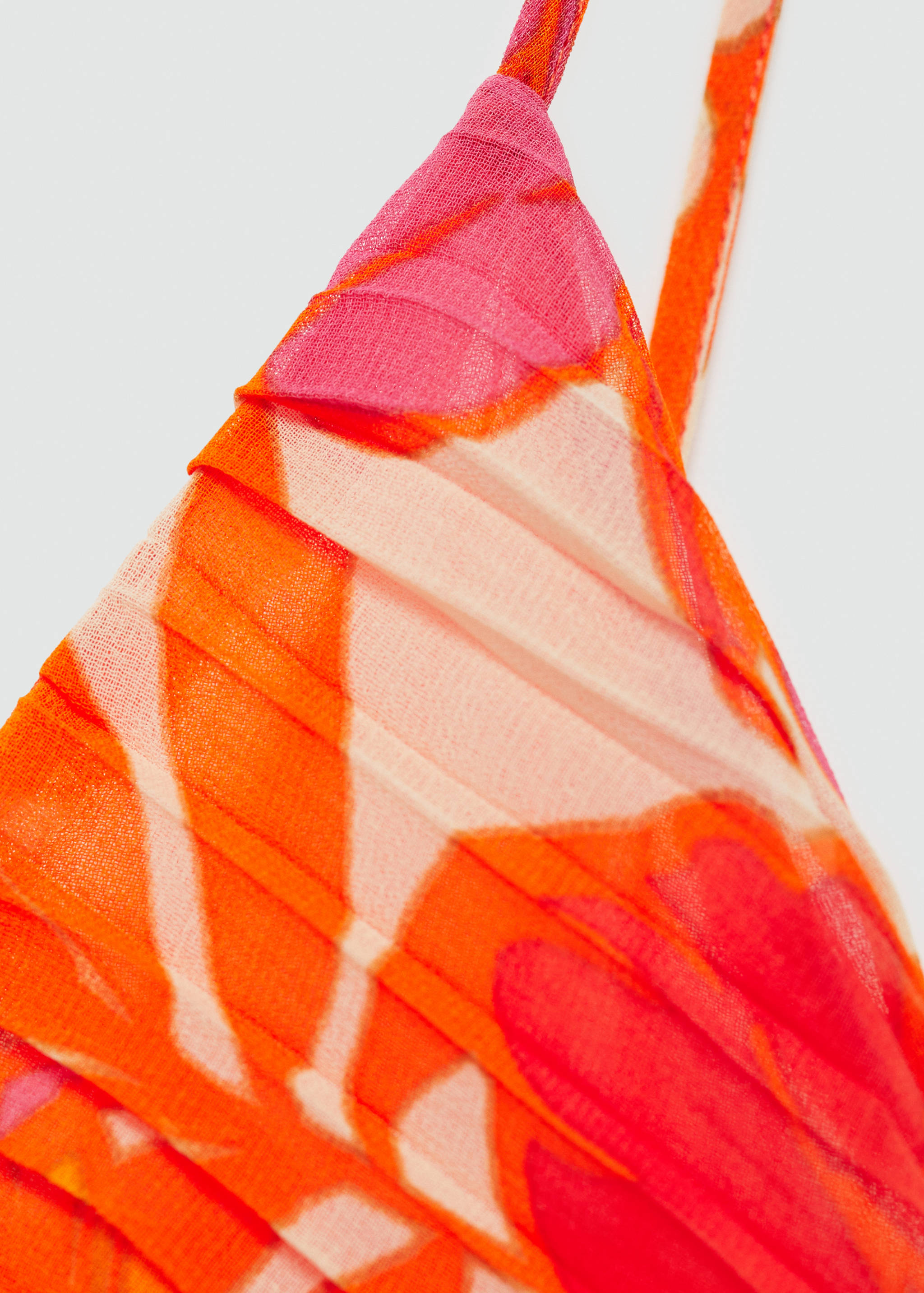 Printed dress with draped detail - Details of the article 0