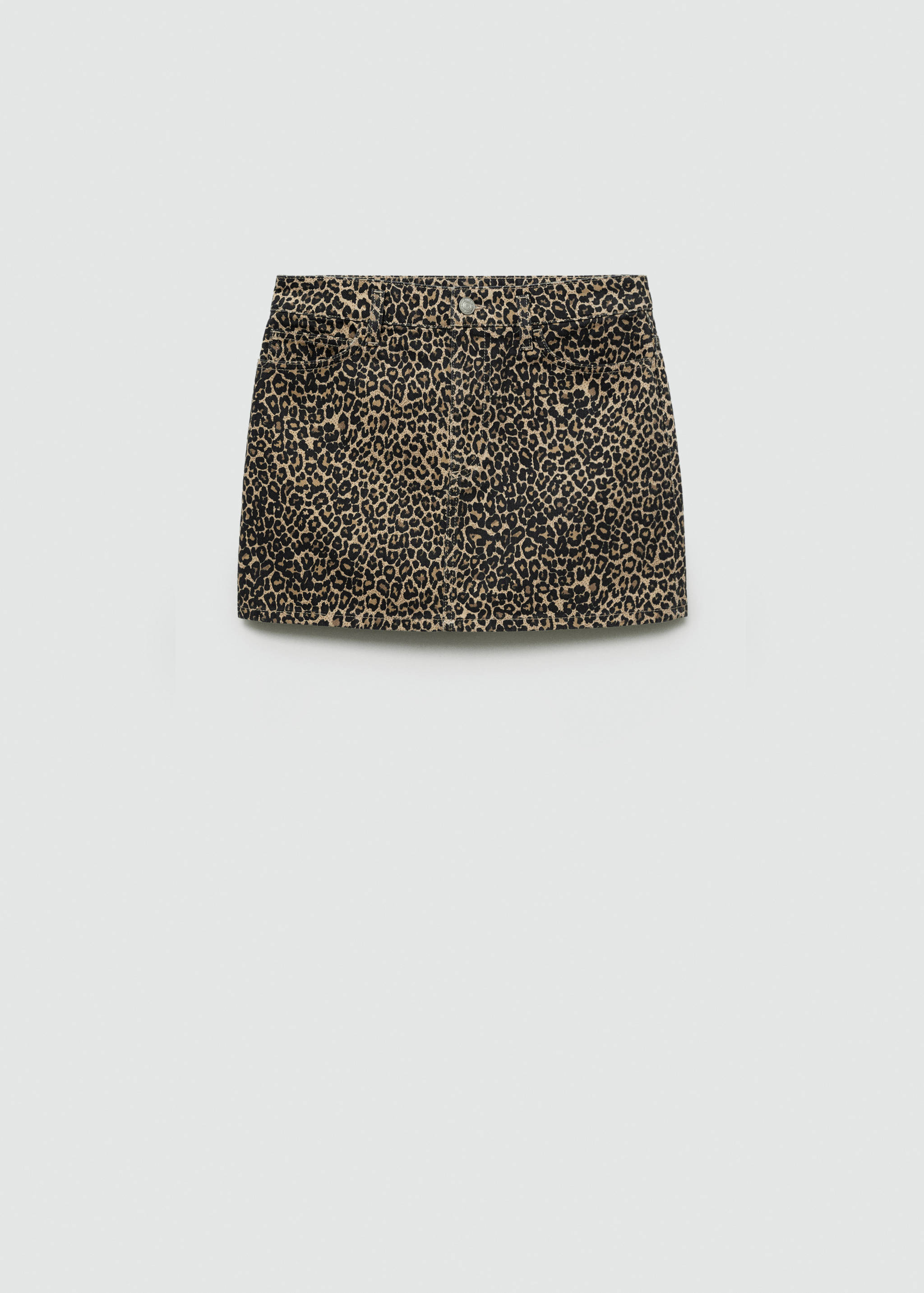 Leopard-print denim mini-skirt - Article without model