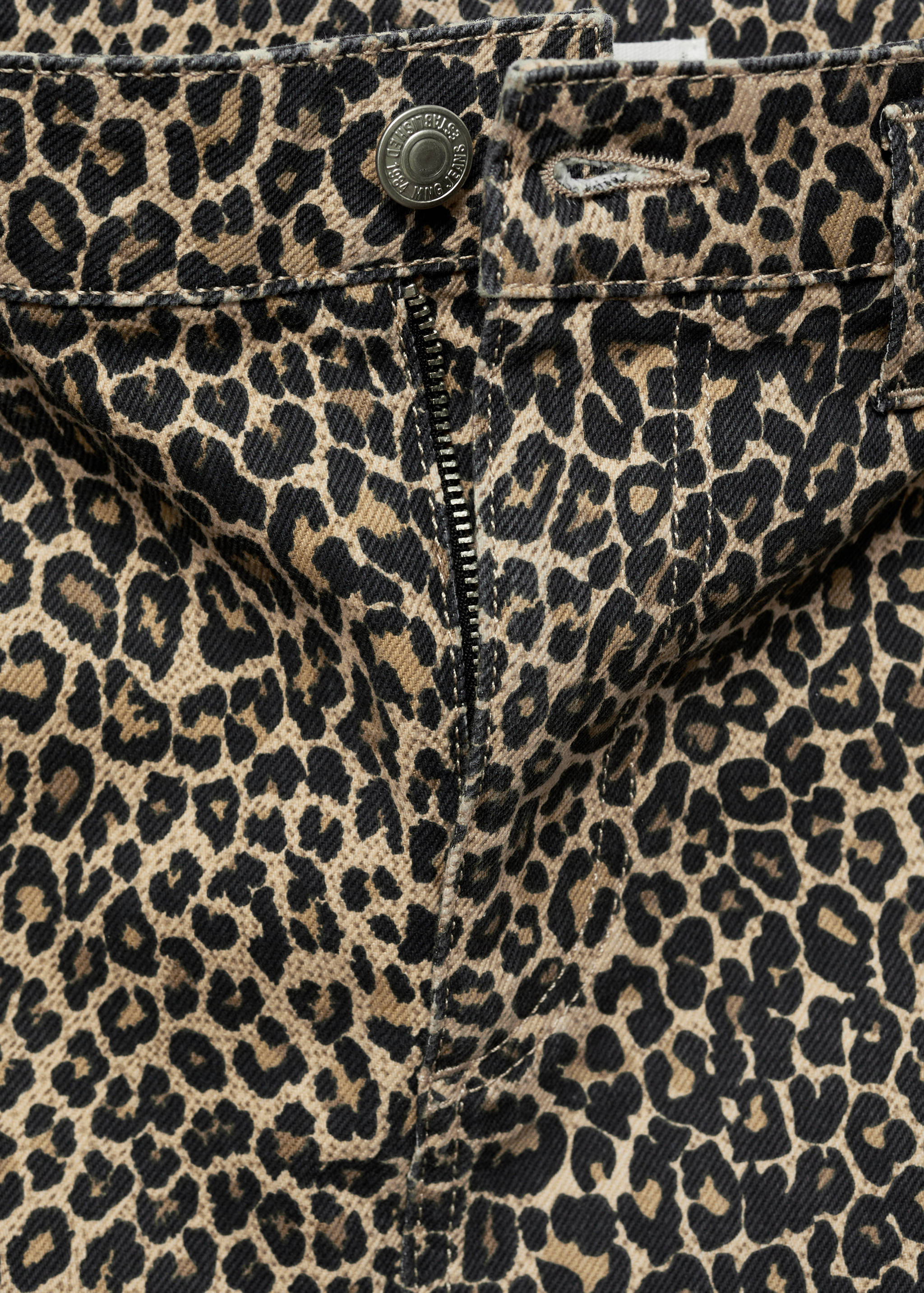 Leopard-print denim mini-skirt - Details of the article 8