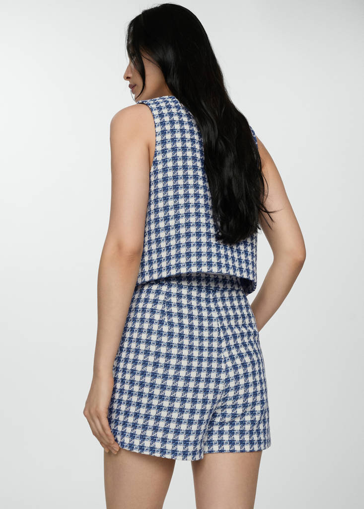Houndstooth gilet — Blue