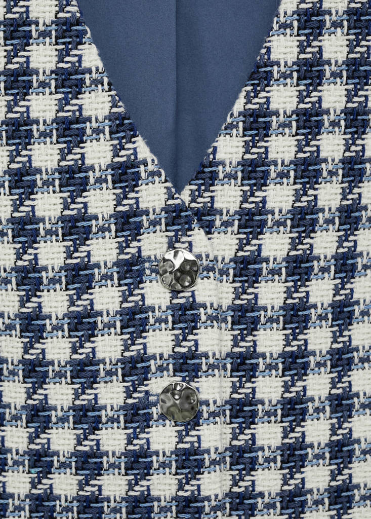 Houndstooth gilet — Blue