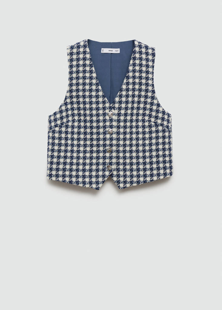 Houndstooth gilet — Blue
