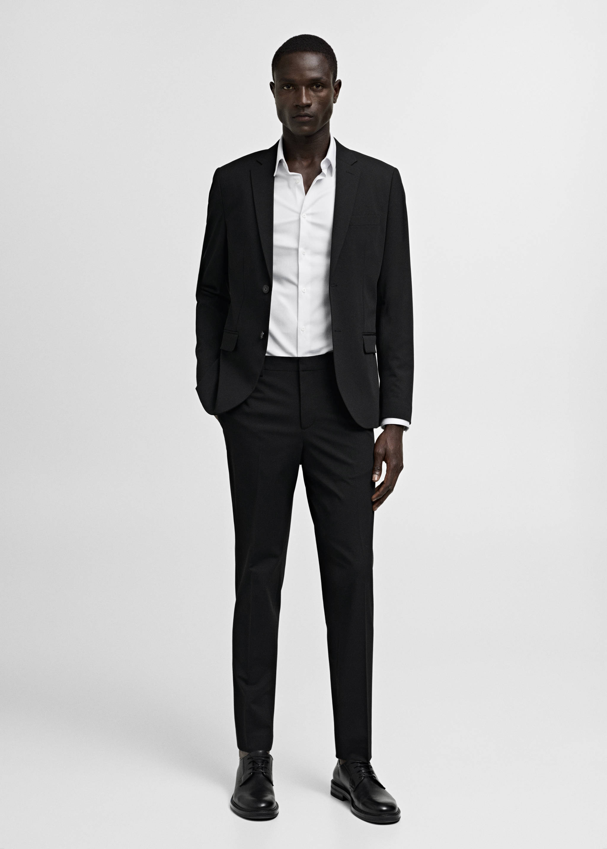 Super slim-fit poplin suit shirt - General plane