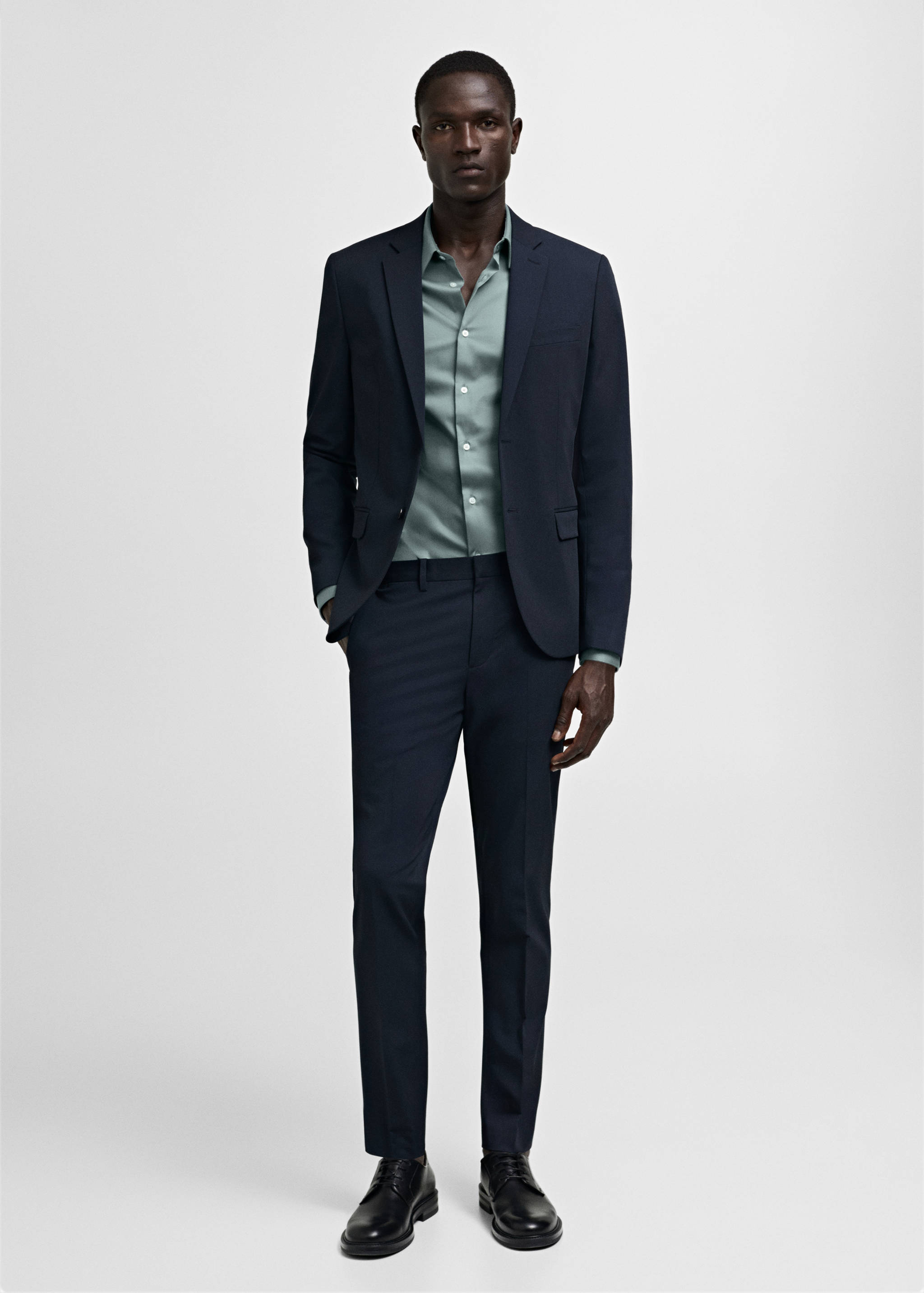 Super slim-fit poplin suit shirt - General plane