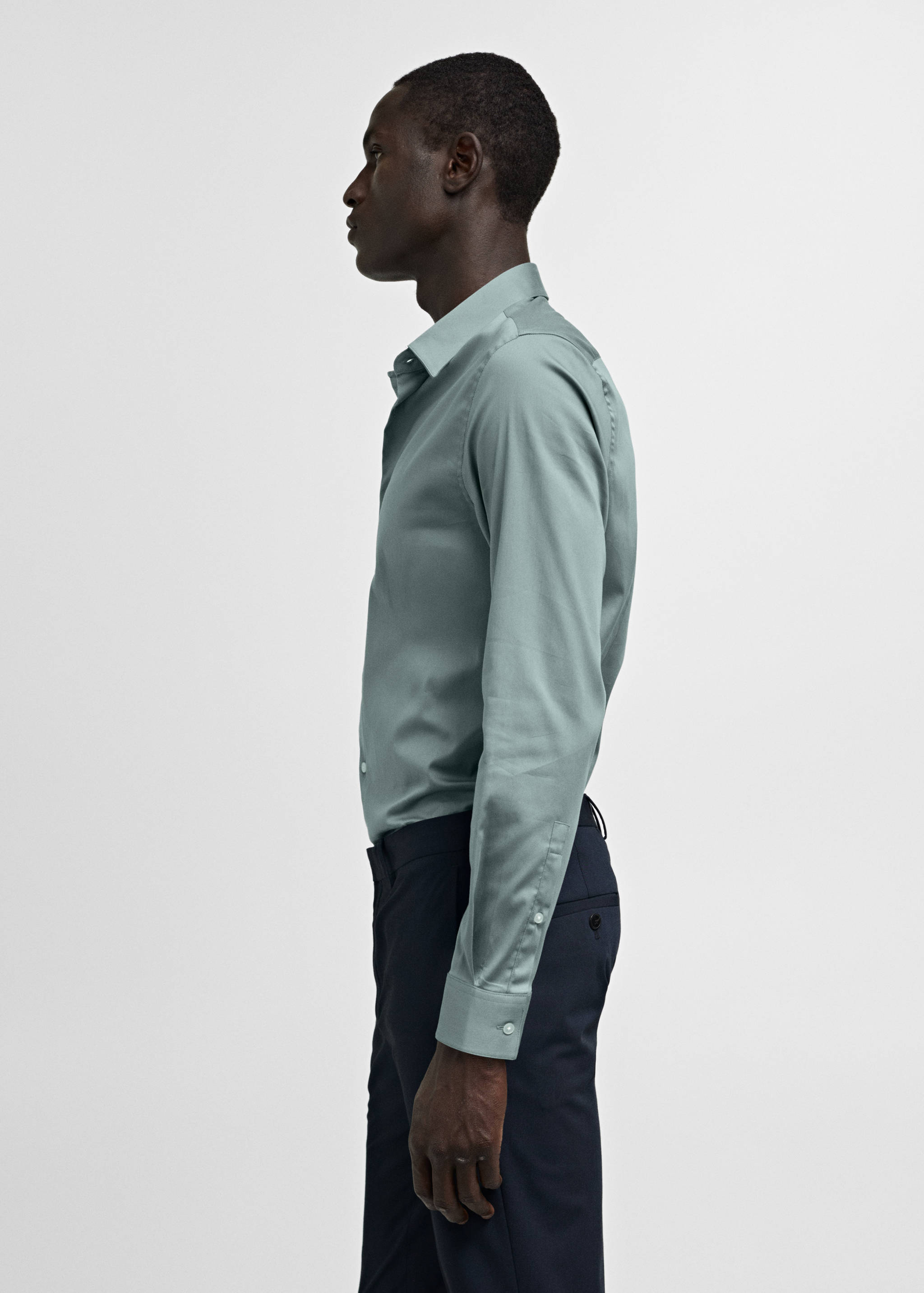 Super slim-fit poplin suit shirt - Details of the article 2