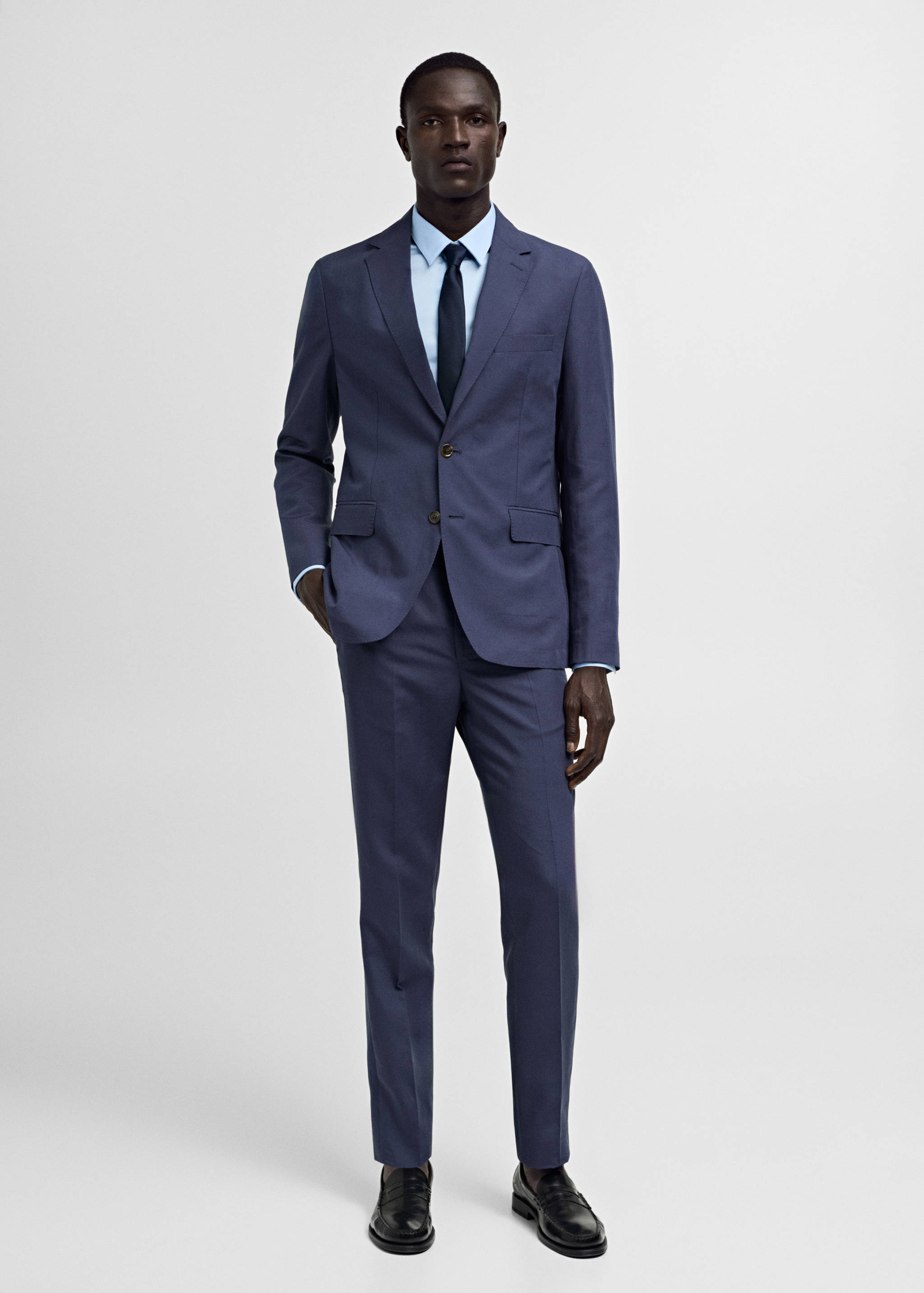 Костюмная рубашка super slim fit из поплина - Общий план