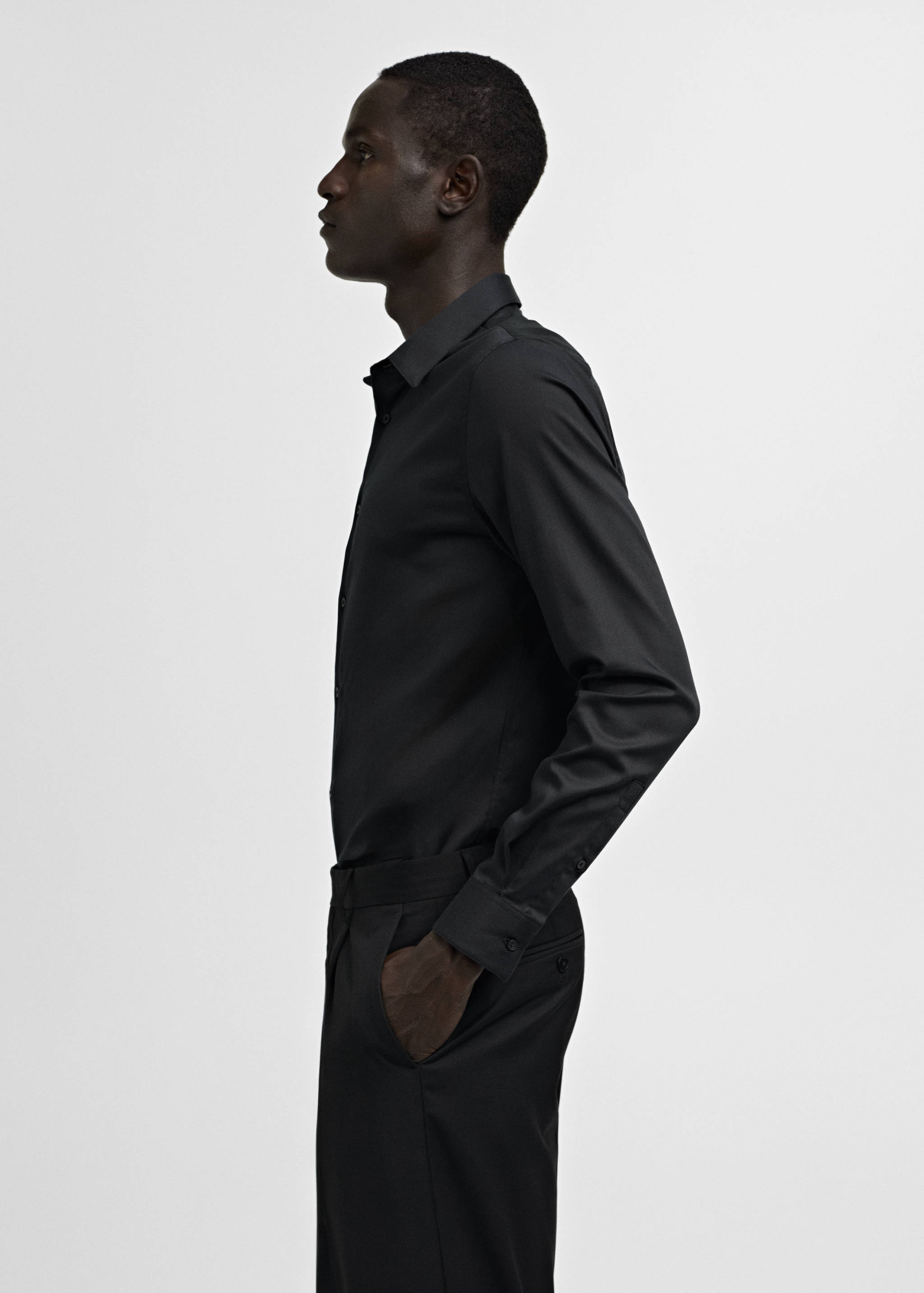 Super slim-fit poplin suit shirt - Details of the article 2