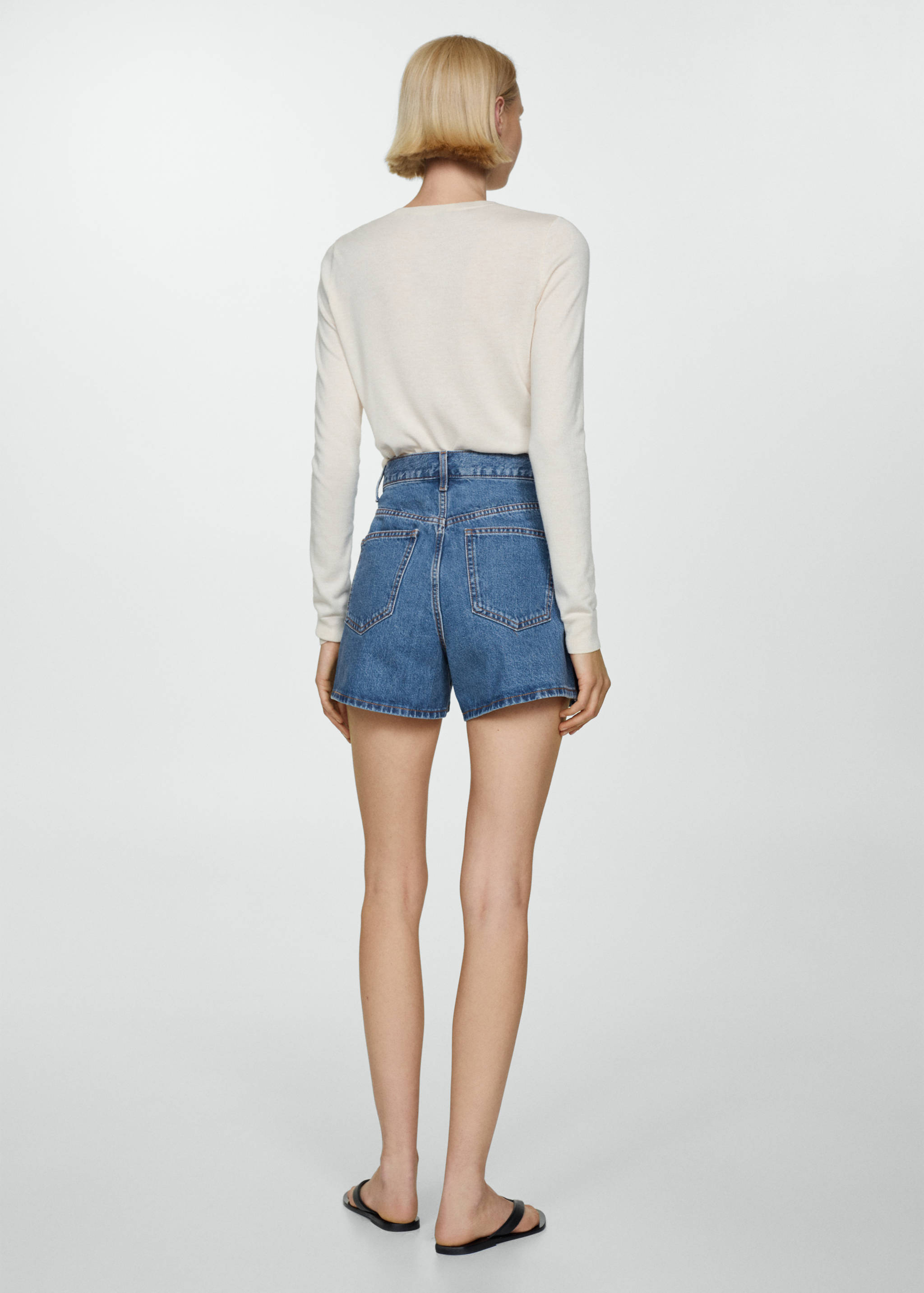 Short jean taille haute - Verso de l’article
