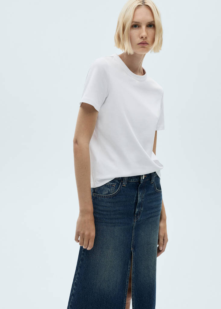 Short-sleeved cotton t-shirt — White
