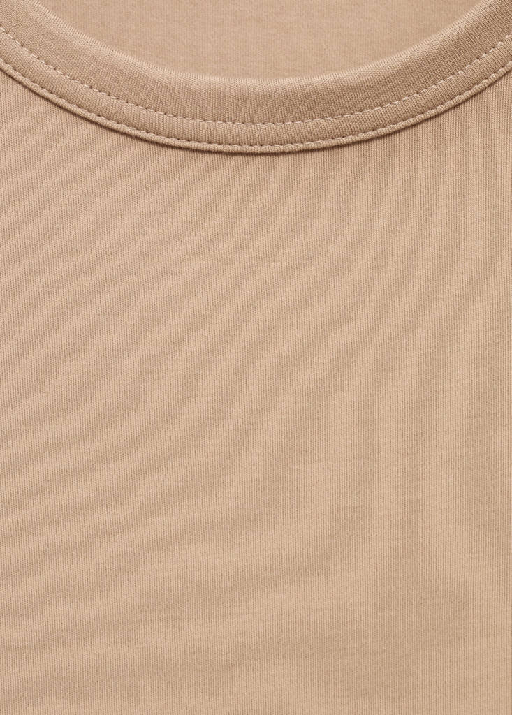 Short-sleeved cotton t-shirt — Beige