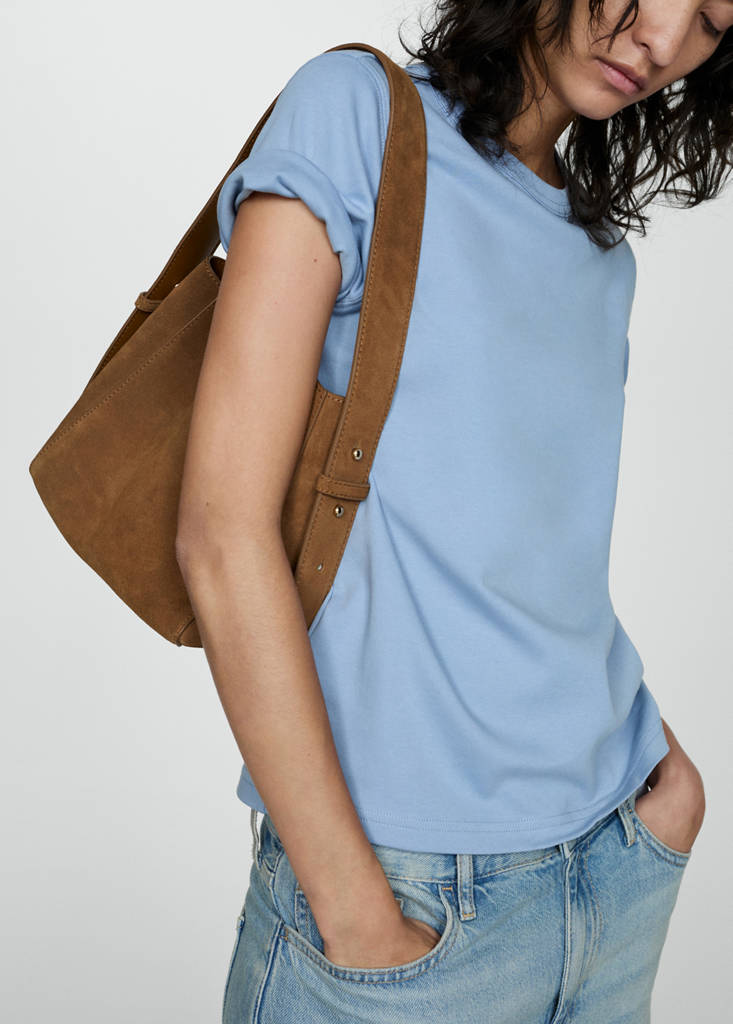 Short-sleeved cotton t-shirt — Sky Blue