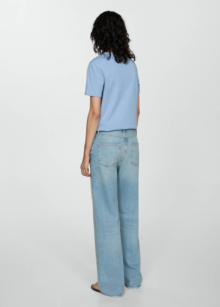 Short-sleeved cotton t-shirt — Sky Blue