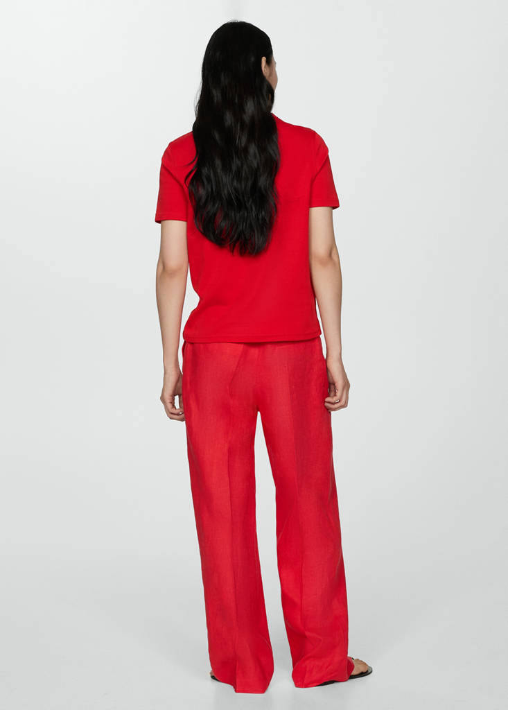 Short-sleeved cotton t-shirt — Red