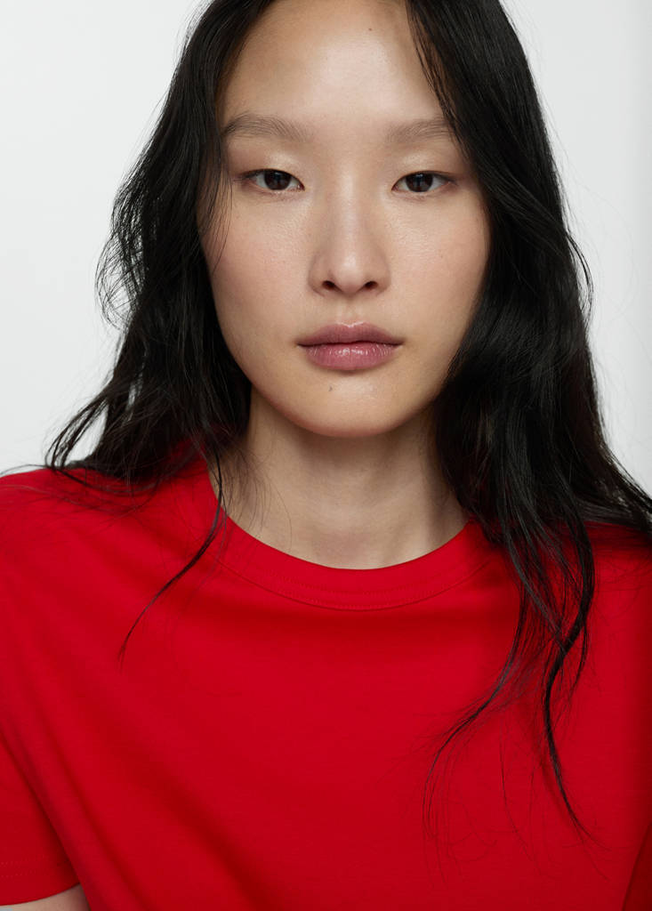 Short-sleeved cotton t-shirt — Red