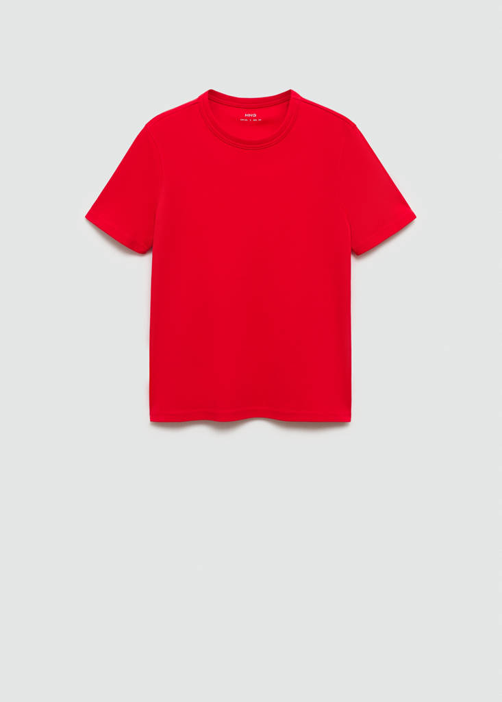 Short-sleeved cotton t-shirt — Red