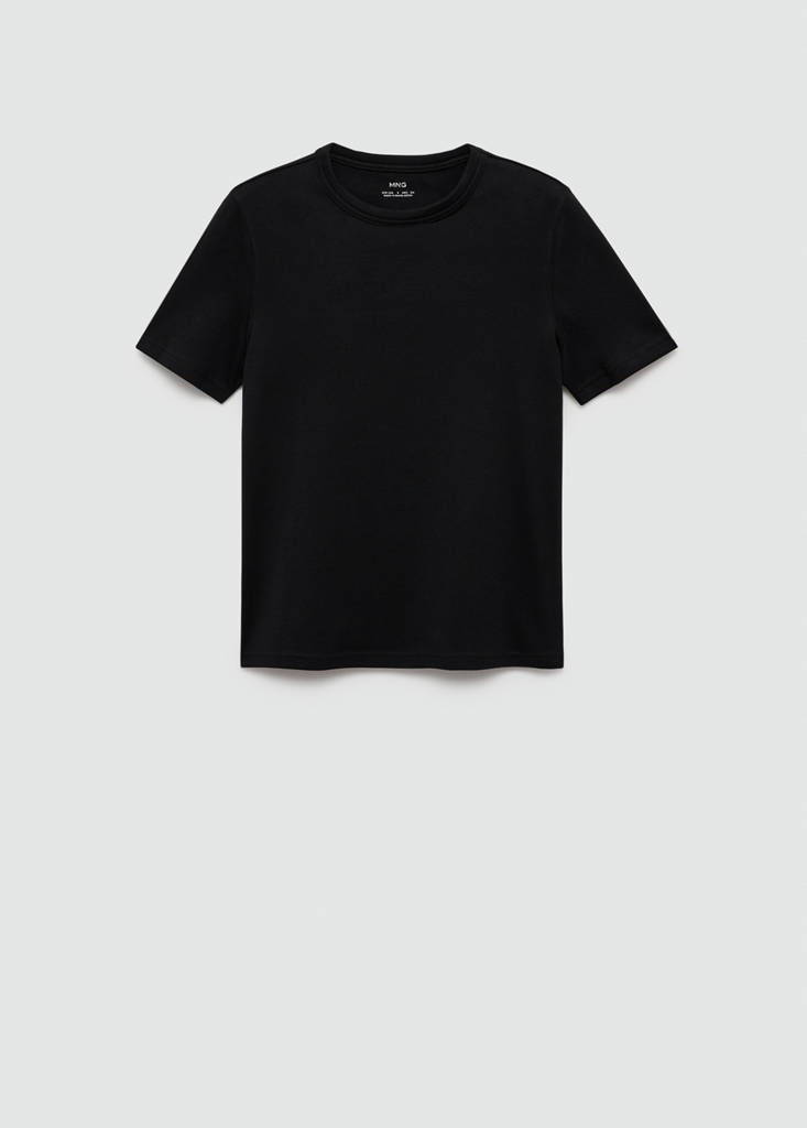 Short-sleeved cotton t-shirt — Black