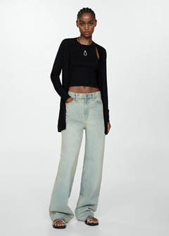 Fine-knit cardigan — Black 2