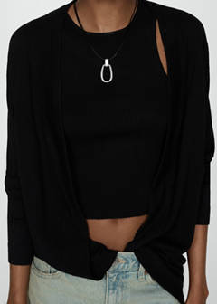 Fine-knit cardigan — Black 1