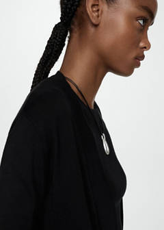 Fine-knit cardigan — Black 4