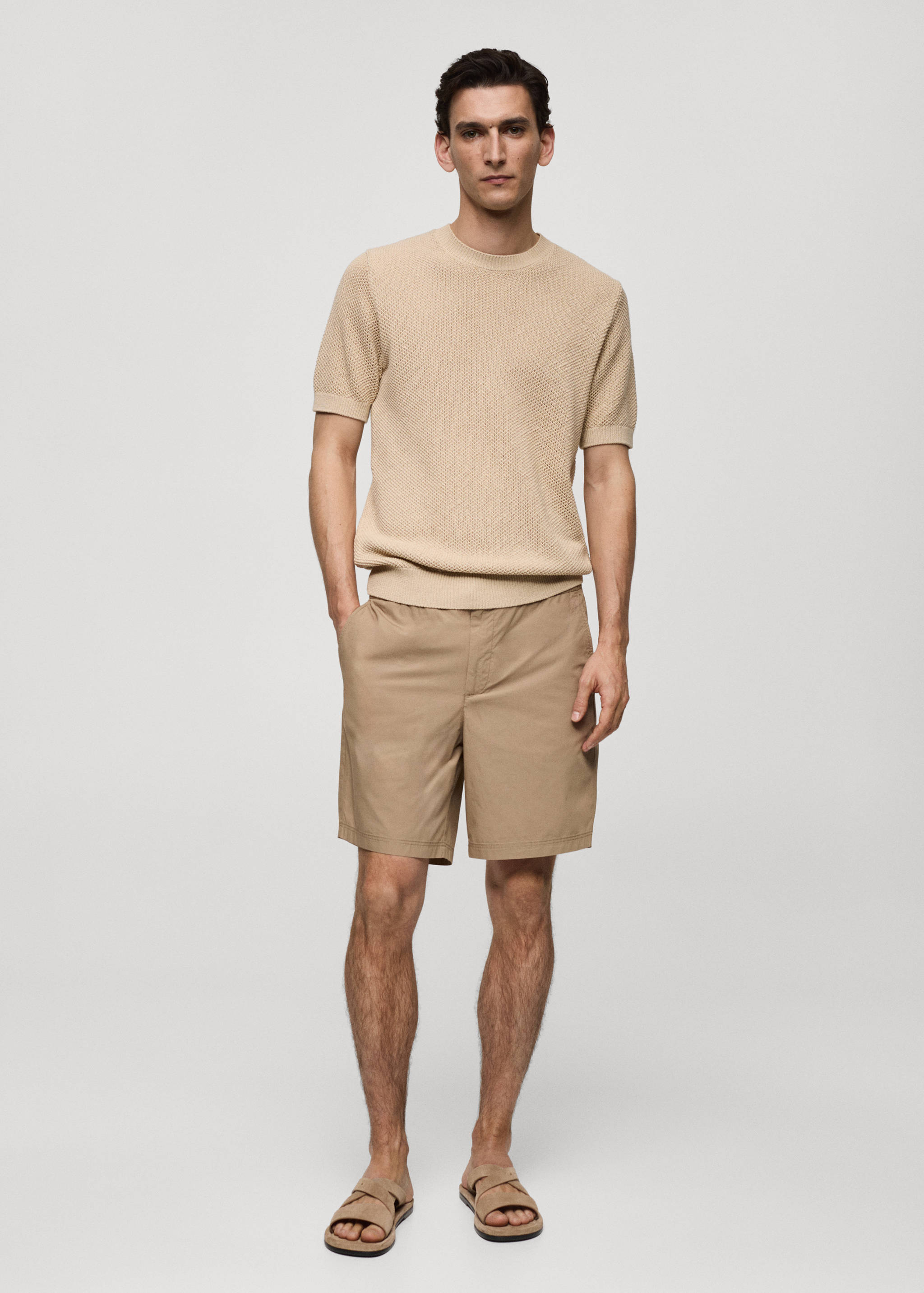 T-shirt maille coton structuré - Plan général