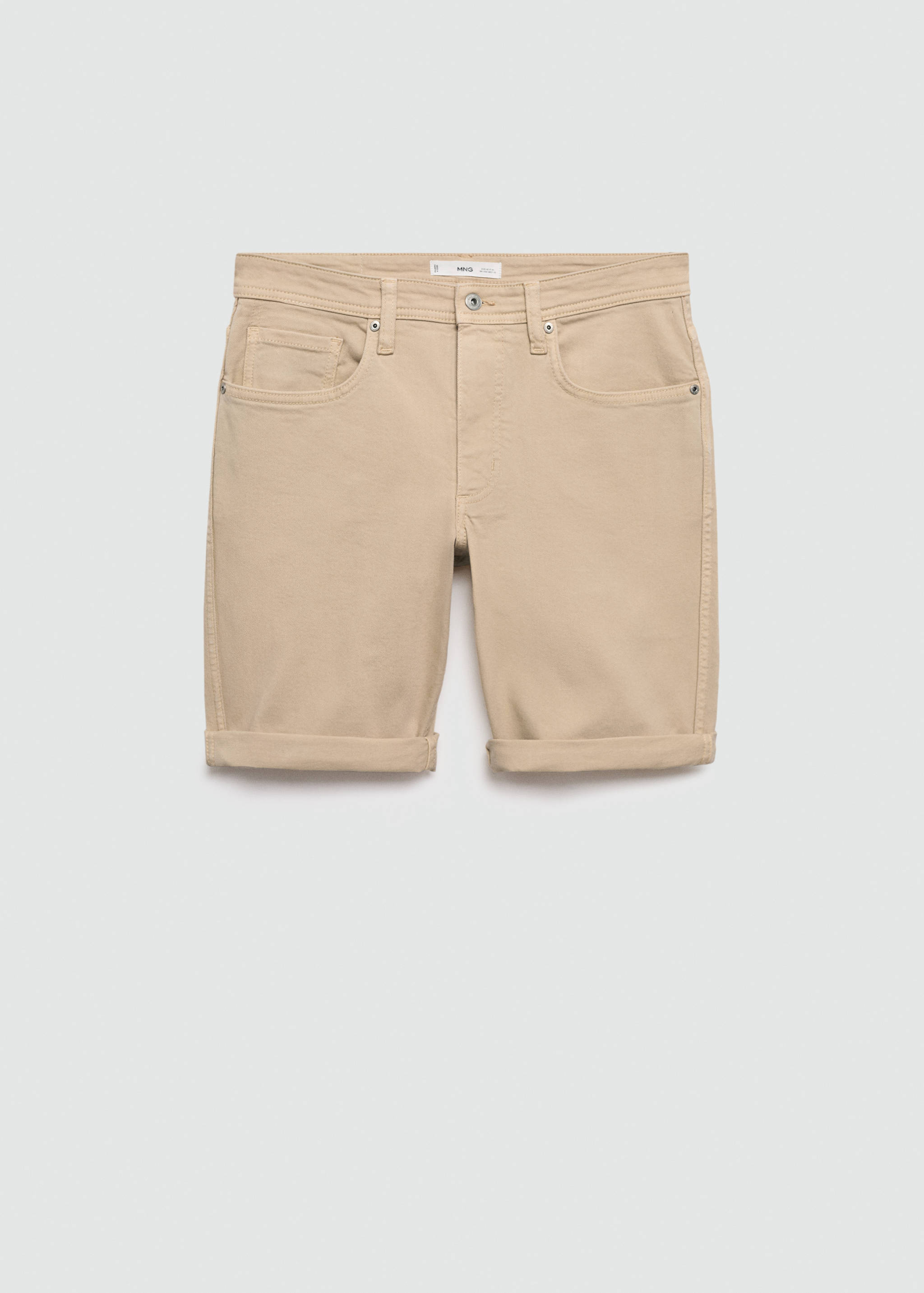 Slim-fit denim bermuda shorts - Article without model
