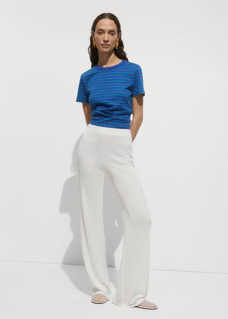 Printed striped T-shirt — Blue