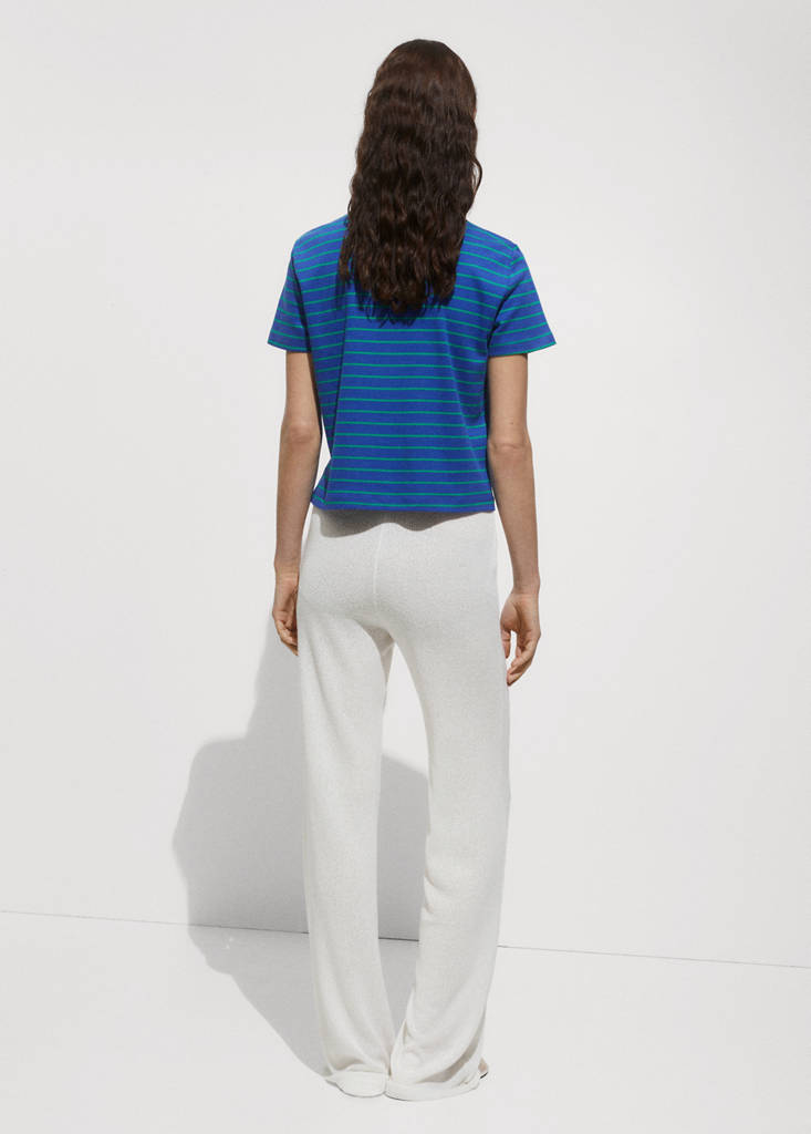 Printed striped T-shirt — Blue