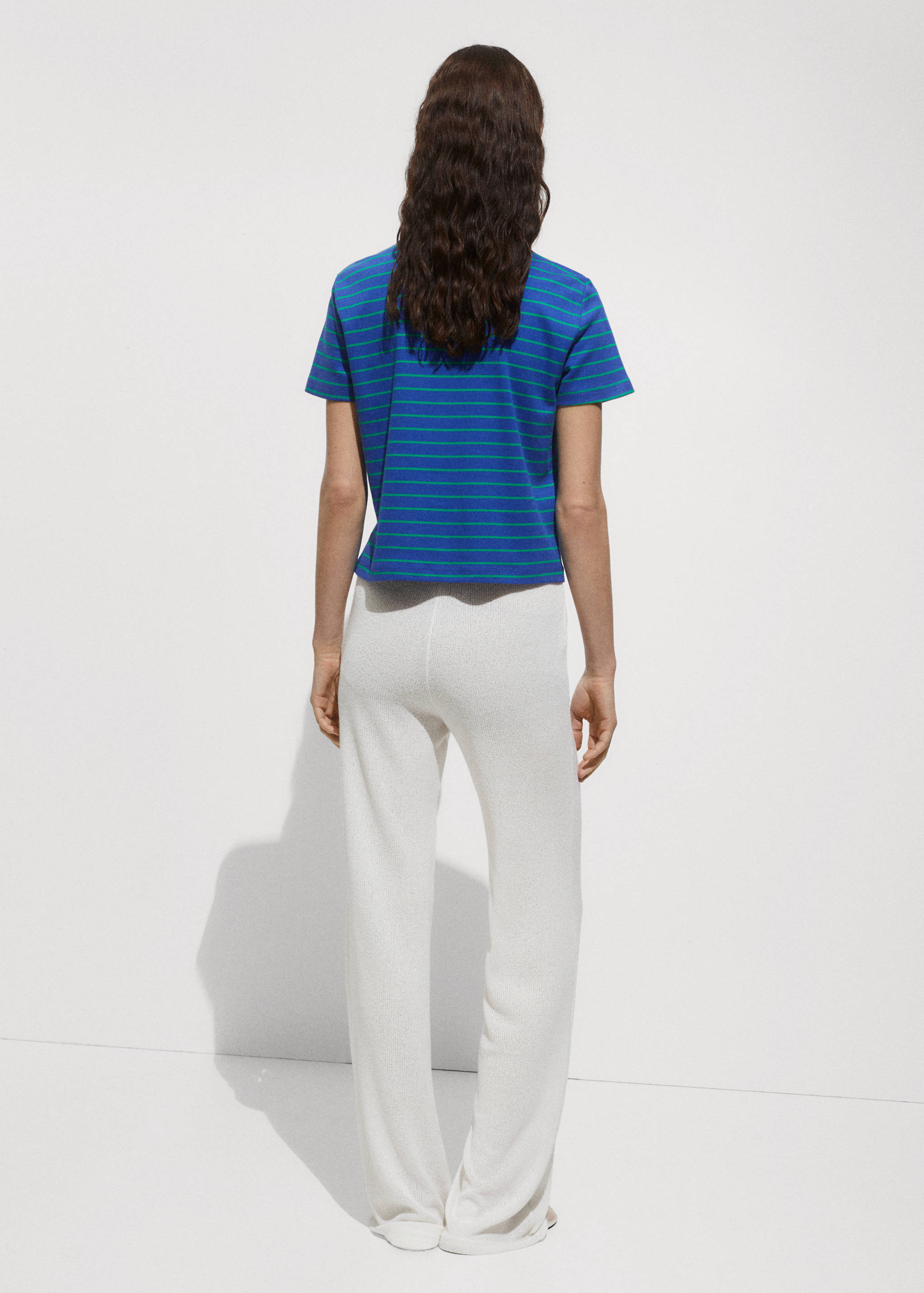 Полосатая хлопковая футболка - Обратная сторона изделия