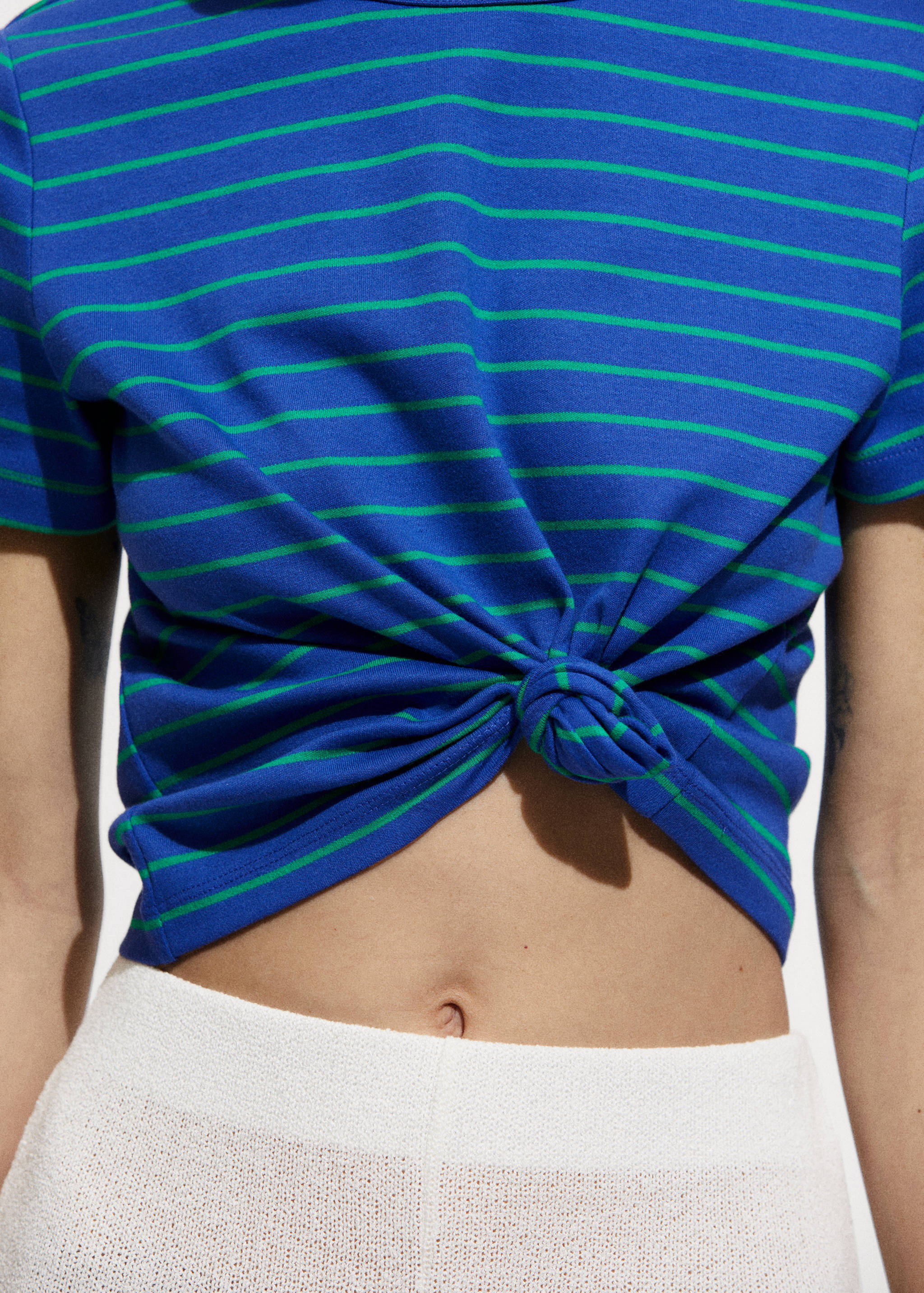 Полосатая хлопковая футболка - Деталь изделия 6