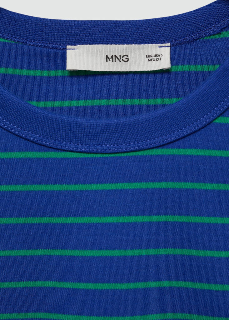 Printed striped T-shirt — Blue