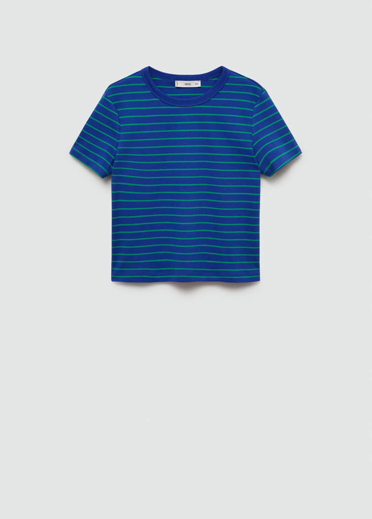 Printed striped T-shirt — Blue