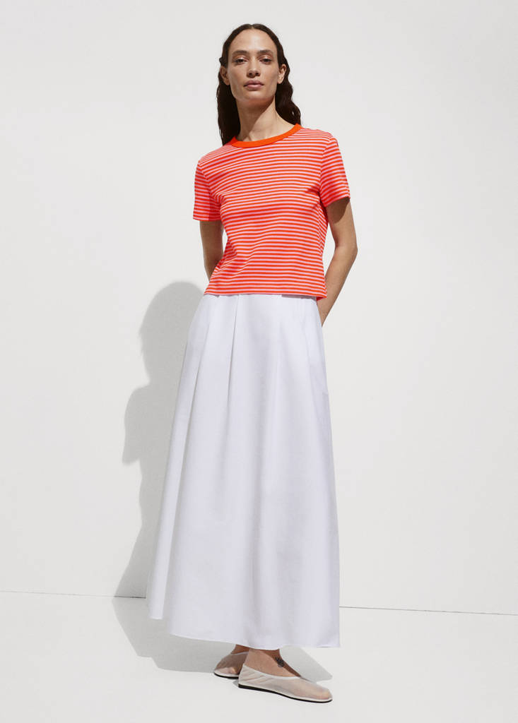 Printed striped T-shirt — Red