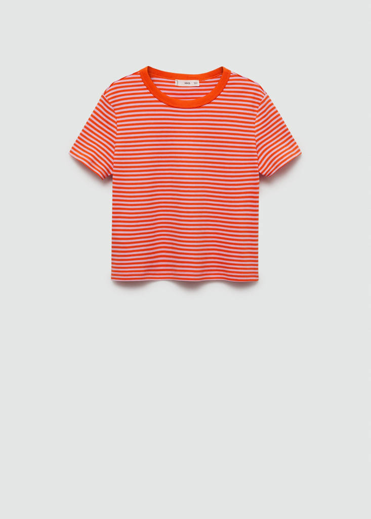 Printed striped T-shirt — Red