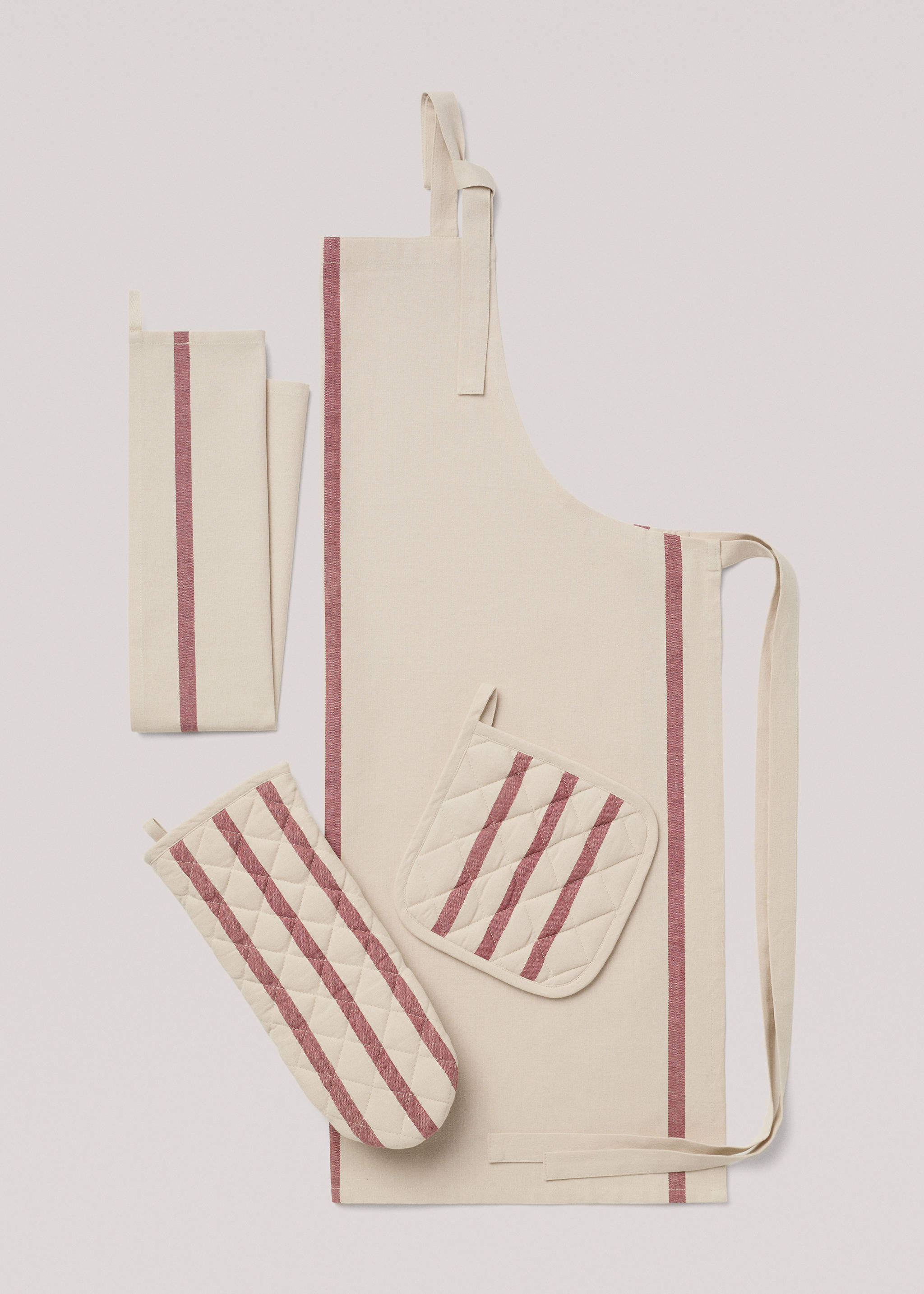 100% striped cotton apron - Details of the article 4