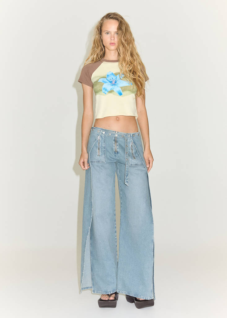 Floral print T-shirt — Vanilla
